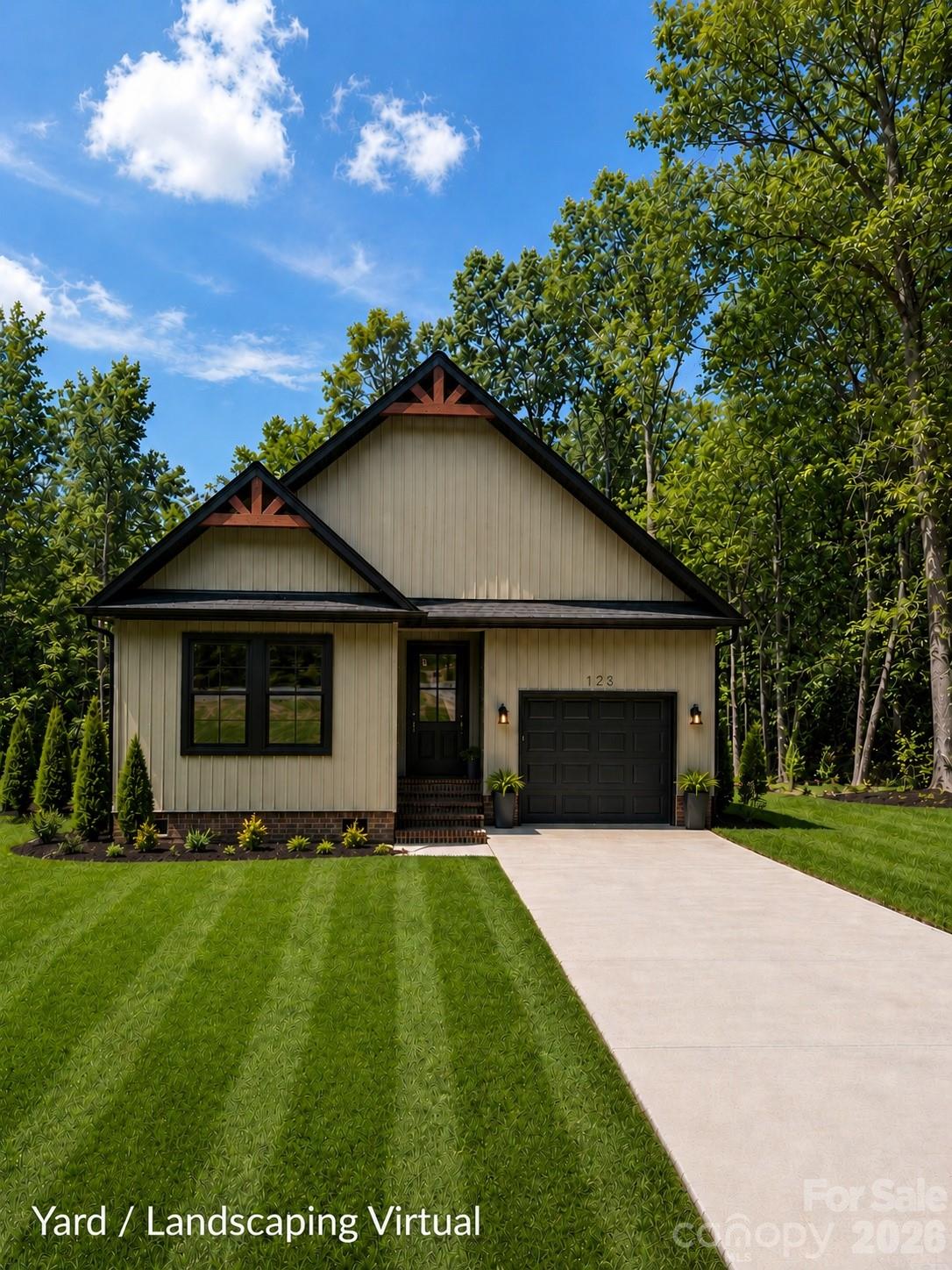 This new 1,240 sq. ft. bungalow features a clean, functional design with a modern color palette. The open floorplan connects the main living area to a kitchen finished with custom cabinetry. Throughout the home, all closets are outfitted with wooden shelving, and the laundry area includes additional cabinet storage.

The primary suite includes an ensuite bath featuring a double vanity and a large, tiled walk-in shower with a double-hinged door, and a walk-in closet. Two additional bedrooms and a one-car garage complete the layout.

Located in the gated Carolina Forest community, this home offers access to Lake Tillery, including a community boat launch, waterfront pool, and clubhouse.