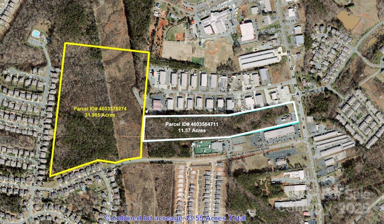 An exceptionally rare opportunity to acquire over 43 +/- acres of Industrial-zoned land in the fast-growing Denver, NC market. This prime property features frontage on Natalie Commons Drive combined with approximately 11 acres offering outstanding visibility from Hwy 16, one of Lincoln County’s most traveled corridors.
The front section’s exposure and accessibility make it an ideal location for the highly sought-after Flex Space development—a use type in strong demand throughout the Lake Norman and Lincoln County markets. Developers could capitalize on this need by creating multi-tenant flex or light industrial space, while investors may explore opportunities for mixed-use, logistics, or income-producing projects across the entire acreage.
Zoned Industrial (I), the property provides versatile potential and a strong foundation for both current and future commercial growth. With its strategic location, expansive road frontage, and proximity to major transportation routes, this tract represents a rare chance to secure one of Denver’s most valuable remaining industrial parcels.