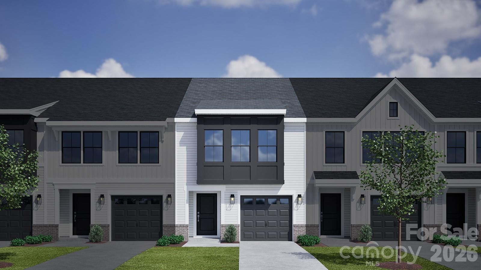 This two-story townhome includes three bedrooms and two-and-one-half bathrooms. Immediately inside the entrance, a hallway that leads past the staircase and half bathroom and into the open concept great room with an eat-in, kitchen, and patio. The primary suite features a walk-in closet, tray ceiling, and dual vanities. A laundry closet is located just outside of the primary suite for ultimate convenience. Two secondary bedrooms and one full bathroom are also located upstairs. A one-car garage and a bench and cubbies complete this floor plan.