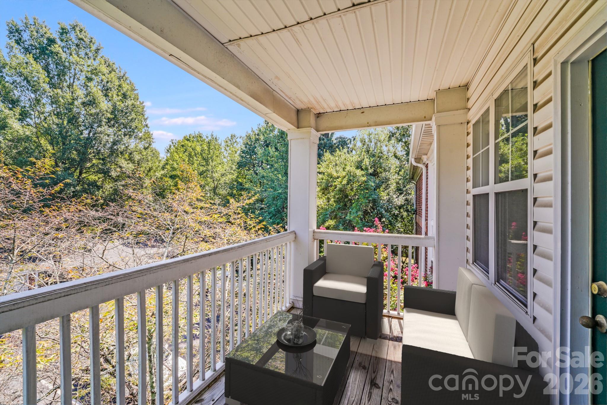 Live in the heart of SouthPark.

Top-floor and filled with natural light, this condo offers nearly 2,500 square feet of easy, comfortable living.

Vaulted ceilings and large windows open up the main space, with a natural flow from living to dining and kitchen—great for both everyday life and having people over.

The kitchen is updated with quartz countertops, stainless appliances, and a breakfast bar that keeps everything connected.

The primary suite feels tucked away, with its own balcony, a spacious bath, and a well-designed walk-in closet. A separate office, two additional bedrooms, and a full laundry room round out the layout.

Two private balconies, peaceful views, and a sense of space you don’t often find ar this price point in Southpark!.

Just minutes from shopping, dining, and daily essentials—close to everything, but comfortably removed.