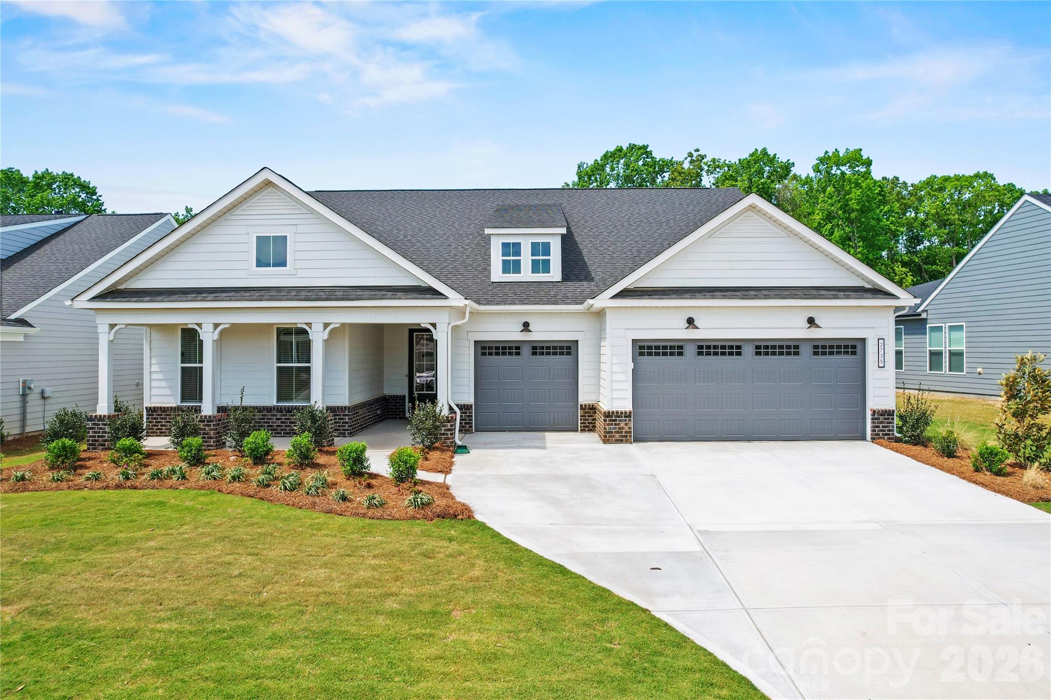 Welcome to the newest premier 55+, active-adult community in the Charlotte area: Carolina Riverside! Conveniently located to charming downtown Belmont, Charlotte-Douglas International Airport, the Catawba River and Lake Wylie, hospitals, grocery stores, golf courses, and more. Enjoy HOA-included lawn maintenance, TV & high-speed Internet, a lifestyle director, and a multitude of developing amenities: 19K square foot clubhouse, indoor and outdoor pools, pickleball and bocce courts, fitness center and movement studios, walking trails, and dog park. This Renown floor plan boasts an open-concept main floor with a flex room, gourmet kitchen, primary and two secondary bedrooms, zero-entry oversized owners' shower, large covered and screened patio, sliding glass doors, faux wood blinds, cased windows and cased openings. The Second level boasts a large open loft area, 4th Bedroom and 4th full bath. No expense was spared on this one. Over 3500 sq. ft. of living space with every upgrade imaginable!  Many more upgrades included. Convenient location just up the street from the amenity center. Please contact us to schedule a visit!