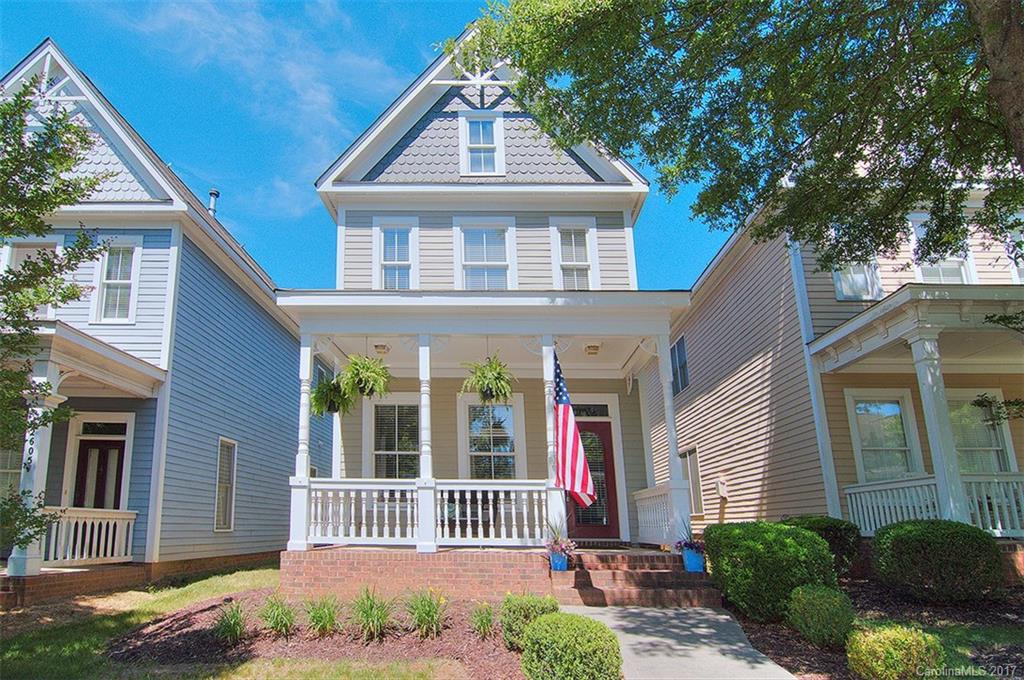 Come home to all the amenities of Baxter Village. Short walk to Market Street's dining & shopping. Rocking chair front porch. Open floor plan. Neutral paint throughout. Great room w gas log fireplace. Kitchen w breakfast bar, black appliances, beautiful granite counters & tile backsplash. Dishwasher new in 2015. Refrigerator new in 2016. Appliances to convey. All bedrooms upstairs along with 2 full baths. Floored attic. Fenced courtyard. Fort Mill schools.