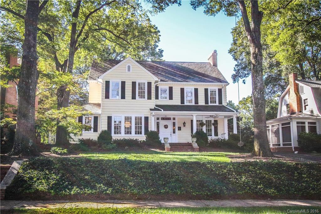 Beautiful classic 1927 Myers Park home on tree lined street. High ceilings, heavy moldings, gleaming wood floors, abundant windows, large rooms. Great architectural details & 2 fireplaces. 2009 kitchen remodel w/custom cabinetry, granite, stainless appliances, large island w/butcher block top. Two car garage w/suite above features bedroom, office, full bath & screen porch. 2012 landscaping, brick walk & steps. Just minutes to Uptown. Walk to park, farmers market, restaurants, grocery, shopping.