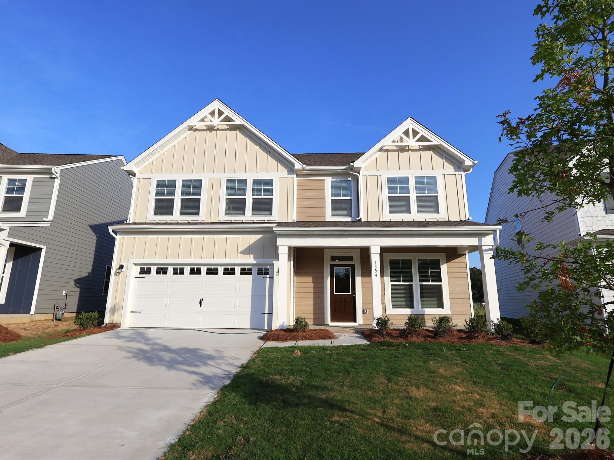 Welcome to the Findlay at Canterbury Station! This community is located just minutes from Wingate University & offers all the amenities needed for a functional lifestyle. This beautiful home is set to impress with modern features & elegance. Entering the home from the front covered porch, you are greeted with an inviting and homey foyer. Off to the side, you'll find a flex space that is perfect for a home office. The home will open up when entering your main living area. The kitchen is equipped with stainless steel appliances, side-by-side refrigerator, kitchen island and granite counter tops. The breakfast area allows for sit down meals & extra space. Walk out the sliding doors to your extended patio to enjoy entertaining or a morning coffee. The family room is spacious and open, allowing for a sectional as well as additional furniture. Throughout the main living areas is easily maintainable EVP flooring for easy cleaning. The windows throughout the home have been accented with 2" faux wood blinds to modernize the home. Upstairs you will find 3 additional bedrooms, a shared bathroom and the laundry room, complete with a full size washer and dryer set. The Owner's suite is designed to maximize elegance. With plenty of natural lighting, you'll find relaxtion will come easy. The walk-in closet allows for maximum space for all your wardrobe needs. Finally, the en-suite is nothing short of spa-like. With a dual vanity, private toilet area & a tiled shower. Welcome to your new home!
