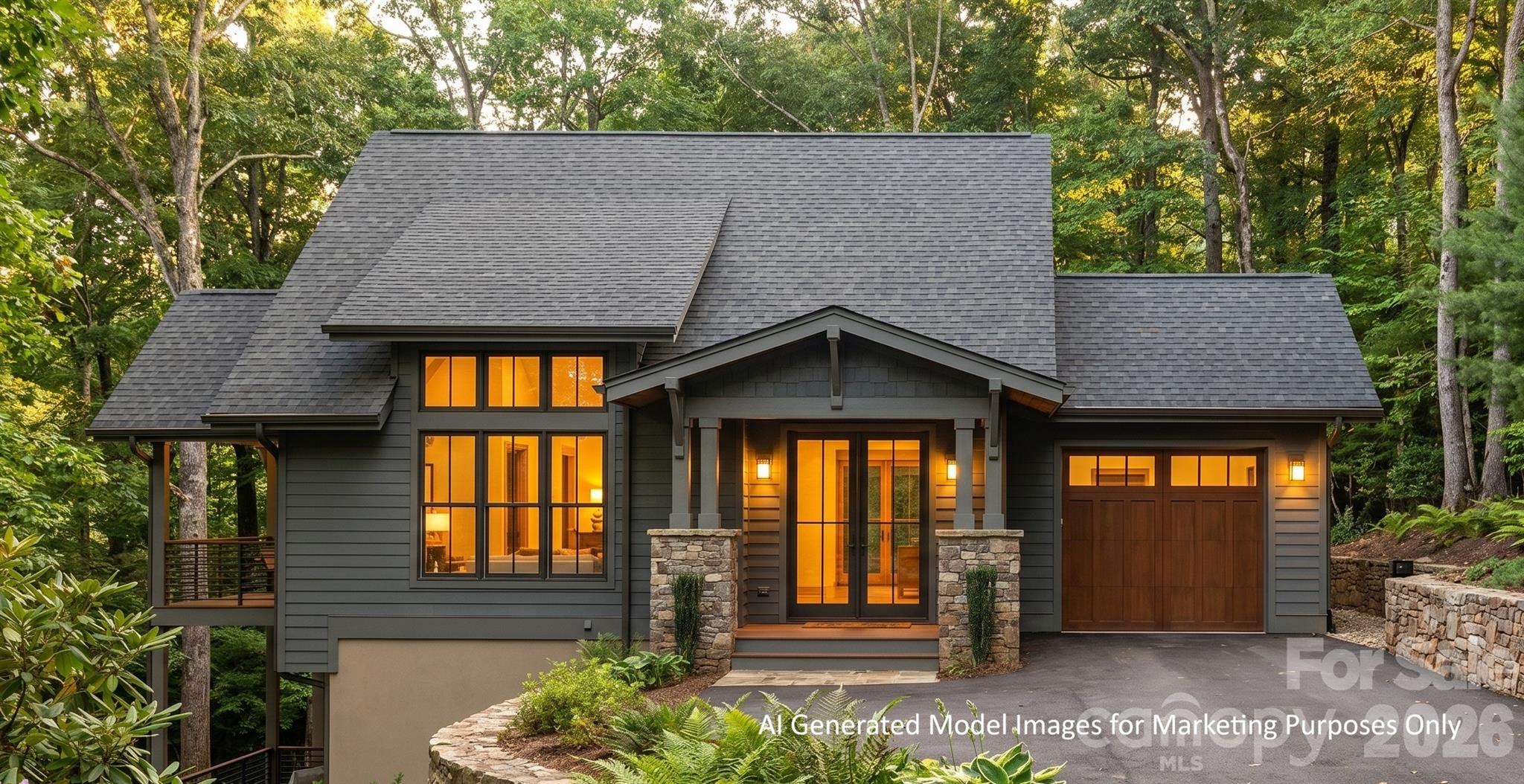 Preconstruction opportunity in a woodsy forested setting and within walking distance to the Ascot Club Restaurant and Clubhouse. The Highlander series cottage at Lot B8 combines modern construction practices with timeless architecture in a peaceful, quiet, and natural environment. New construction with LP Smartside, upgraded roof shingles, hardwood floors, upgraded countertops, stainless steel Bosch appliances, and a gas fireplace in the family room. 1 Gigabit AT&T Fiber installed to the home. Utilities impact and connection fee. This listing has been virtually represented with AI images for demonstration purposes only.
