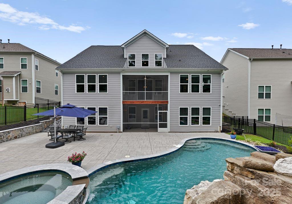 Stunning 4BR/3.5BA home with fully finished basement in the highly sought-after Bent Creek community and award-winning Indian Land schools. Private backyard oasis with gunite pool, spa, and fire pit—perfect for entertaining. Main level features a spacious owner’s suite, hardwood floors, an upgraded gourmet kitchen with an oversized walk-in pantry. Upstairs loft ideal for office, gym, or playroom. Finished basement includes home theater room or 4th bedroom, a secondary primary suite, and extra living space. Tons of storage, wooded lot with no rear neighbors, and a rare 3-car tandem garage. Bent Creek amenities include trails, a clubhouse, a fitness center, and a pool. Move-in ready with a 1-year home warranty through July 2026**Please note taxes reflected on Zillow are incorrect and do not reflect the seller's primary residence rates; accurate tax bill is attached in MLS***