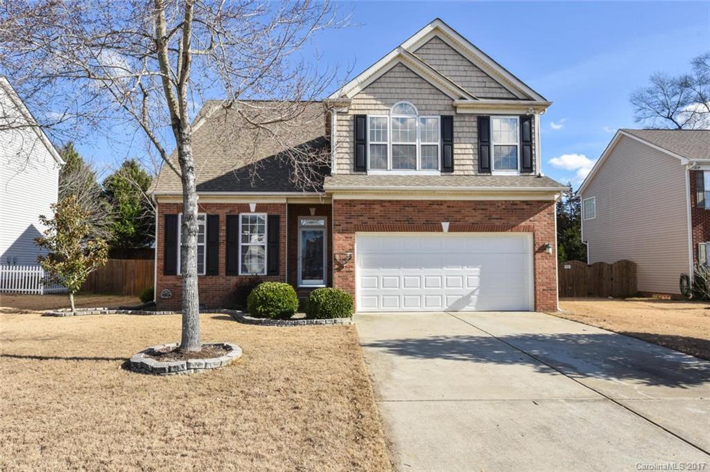 Desirable location 4 BR, 2.5 BA 2-Story home. Freshly painted, new dishwasher, new deck, and new garage door. Granite counter tops, tile back splash in kitchen. Great room with gas fireplace. Hardwood floors on main level. Large master bedroom w/sitting area. Master bath has double vanity, separate shower and garden tub. Laundry room conveniently located on second floor. Private fenced in yard with play set. Convenient to 77 and shopping. Award winning Fort Mill schools.
