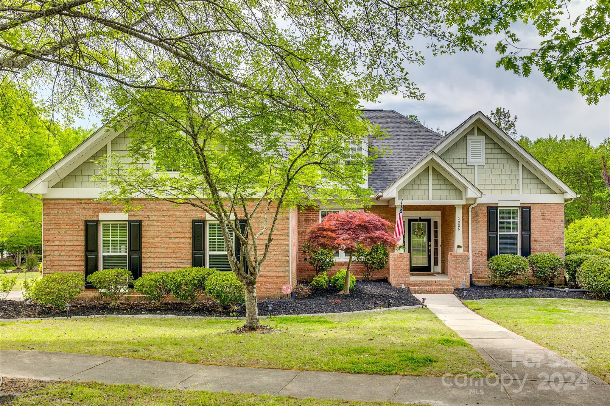 * Back on the Market to NO FAULT OF THE SELLERS!*  Tega Cay Peninsula Corner Lot in Private Emerald Pines at Lake Shore. All brick with split bedrooms, Jack & Jill Bath, Primary Suite with garden tub and Shower along with private water closet and walk in closet. Sideload garage is larger than standard. Barn door to close off bonus room, laundry room just off garage entry and a back hall pantry too. Covered back porch, stamped concrete patio in mostly private, fenced back yard with invisible fence and irrigation too. Storage you say, why yes we have that too! Attic storage, garage storage, pull down stairs. All appliances including 4 month old washer stay. Main HVAC system newly installed in August 2023. Home has solar panels that service the electrical needs of the home allowing for lower cost utilities. Walk to the community pool (membership required), the beach, and elementary school.  Golf cart or drive to nearby shopping, dining and everything you want for living on the peninsula.