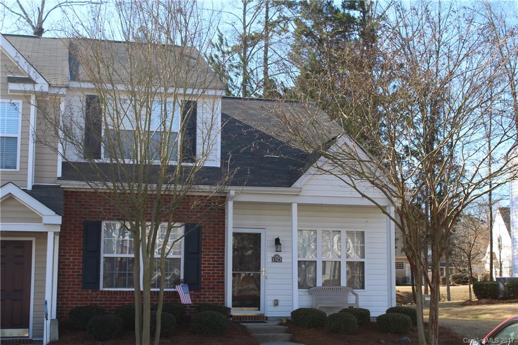 One owner, end unit Townhome in Lexington Commons. Two bedrooms with a loft that can be easily converted to a third bedroom and the closet is already there. Heating and AC unit replaced in 2016. Master on main, living room has a vaulted ceiling and gas fireplace. There is an attached shed for additional storage. Two assigned parking spaces in front of townhome plus visitor parking and a community swimming pool. Roof replaced approx. two years ago. Conveniently located off Celanese Rd. sold as-is