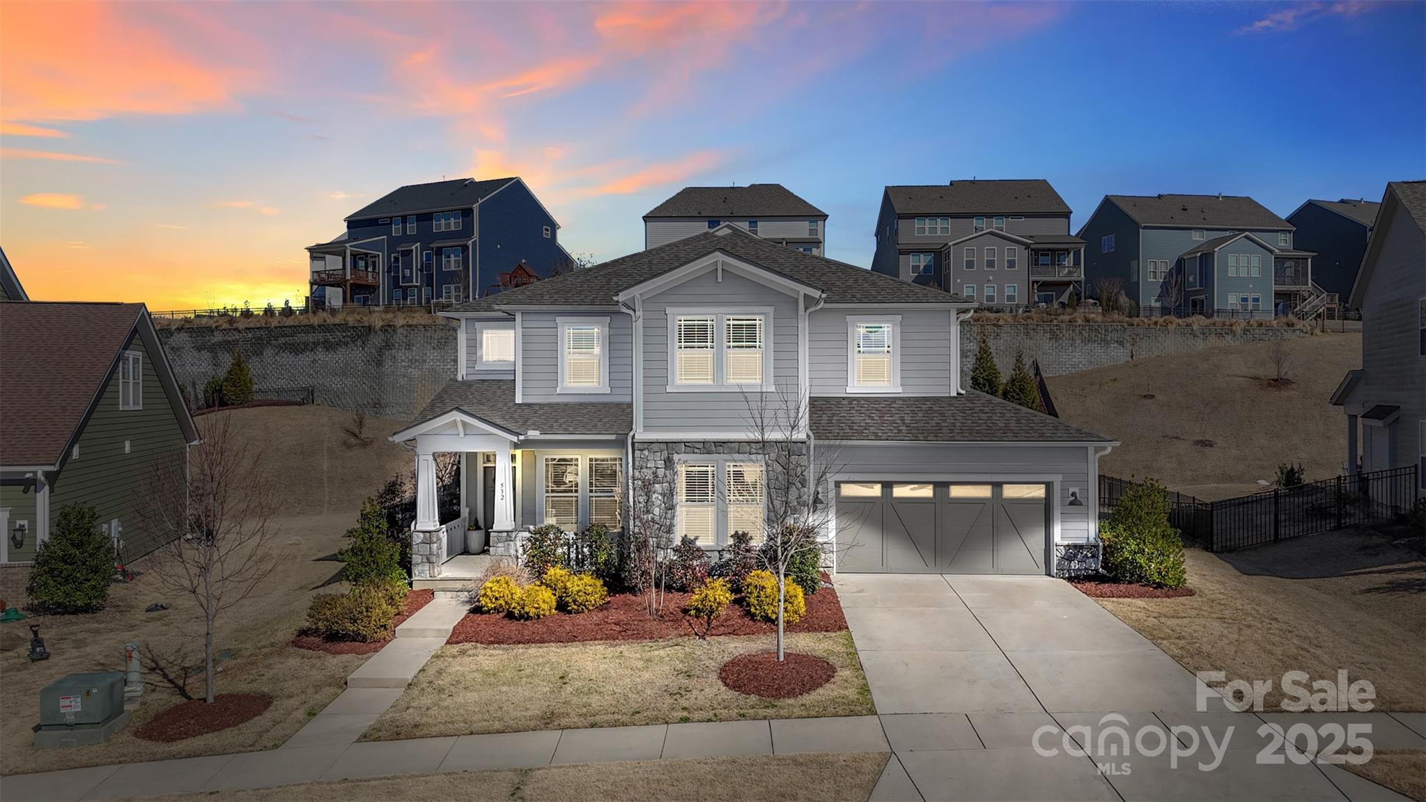 Welcome home! This breathtaking 4-bed/3 bath charmer in Masons Bend is on one of the larger lots in the subdivision. The open floor plan effortlessly connects spaces, making it a breeze to host gatherings. The kitchen is a dream, boasting ample storage, a spacious island, sleek stainless steel appliances, a large wine refrigerator in the coffee bar area that are sure to impress. Also the downstairs area offers a large walk in pantry and office/planning area off of the kitchen. The home offers a guest bedroom and full bath on the main level. Upstairs, a large loft awaits, perfect for movie nights, or any activity you desire. Primary Bedroom and Secondary bedrooms are roomy
and inviting for your family. The garage shines with epoxy flooring, built-in cabinetry, organized storage racks and gym equipment After a long day, retreat to the large patio area with infrared heaters in the ceiling or enjoy the large backyard, or cozy up by the fire pit with friends.