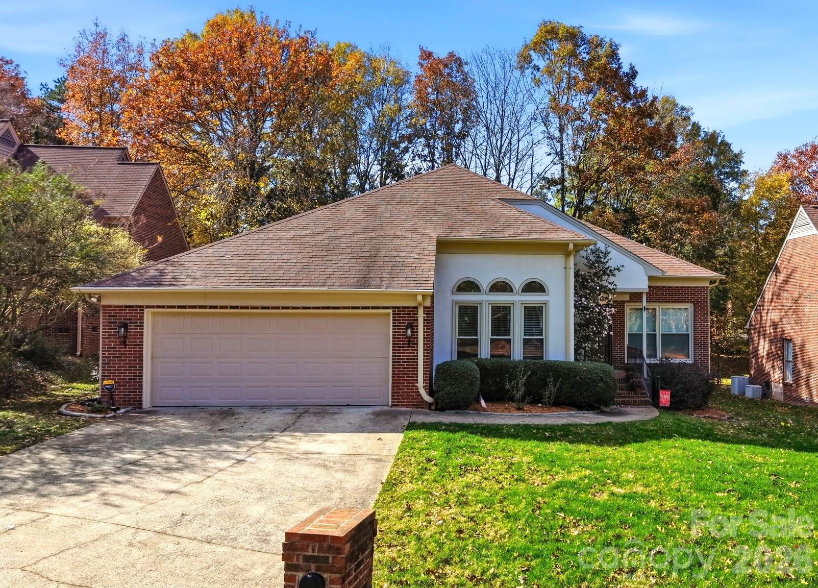 $10,000 Seller Concession with acceptable offer!! Rare one-level opportunity in gated Carsons Pond off Colony Rd. Enjoy low-maintenance living in this multigenerational gated neighborhood with community amenities including pool, tennis, pickleball, lawn care, playground, and more. Spacious floor plan, bright sunroom, private deck, and oversized garage offer the space homeowners want without the upkeep. Sellers are offering exceptional value in one of South Charlotte’s most desirable established communities. Expect see neighbors out walking, smiling, waving and stopping to chat with each other in this glorious canopy of mature trees and manicured lawns. 
The open floor plan seamlessly connects the kitchen, family room, and dining area—perfect for both everyday living and entertaining. Distinctive sunken Family room creates inviting architectural character rarely found in newer homes. Enjoy hardwood flooring throughout the main living areas, fresh interior paint, and stylish matte-black hardware on the doors. The light-filled kitchen features neutral gray tile flooring, granite countertops, freshly painted cabinets, new matte black cabinet hardware, a newer convection oven & dishwasher in '24. The full bathroom has been updated with new tile flooring and tile bath/shower surround, vanity, lighting, fan, faucets, and mirror. The expansive owner’s suite includes a refreshed en-suite bath with a painted dual-sink vanity, new mirrors, lighting, and hardware.
The HOA dues cover care of the ponds and community property, gate, guardhouse, streets, community water lines, water & sewer bill for the home, lights, clubhouse, pool, tennis and pickleball courts, playground and all lawn maintenance including fertilizing, aerating, seeding and leaves. Conveniently located close to shopping, dining, grocery stores, and more—this home offers comfort, style, and convenience in one beautiful package. The AC & Furnace are under warranty until 2031.
Additional updates include: An EV Plug in the garage, new irrigation system on the front lawn in '25 with a rain sensor & app for the phone and a new main water pipe in '25. Don't miss the attic which has abundant storage and the walk-in crawlspace with plenty of room for your outside storage needs.