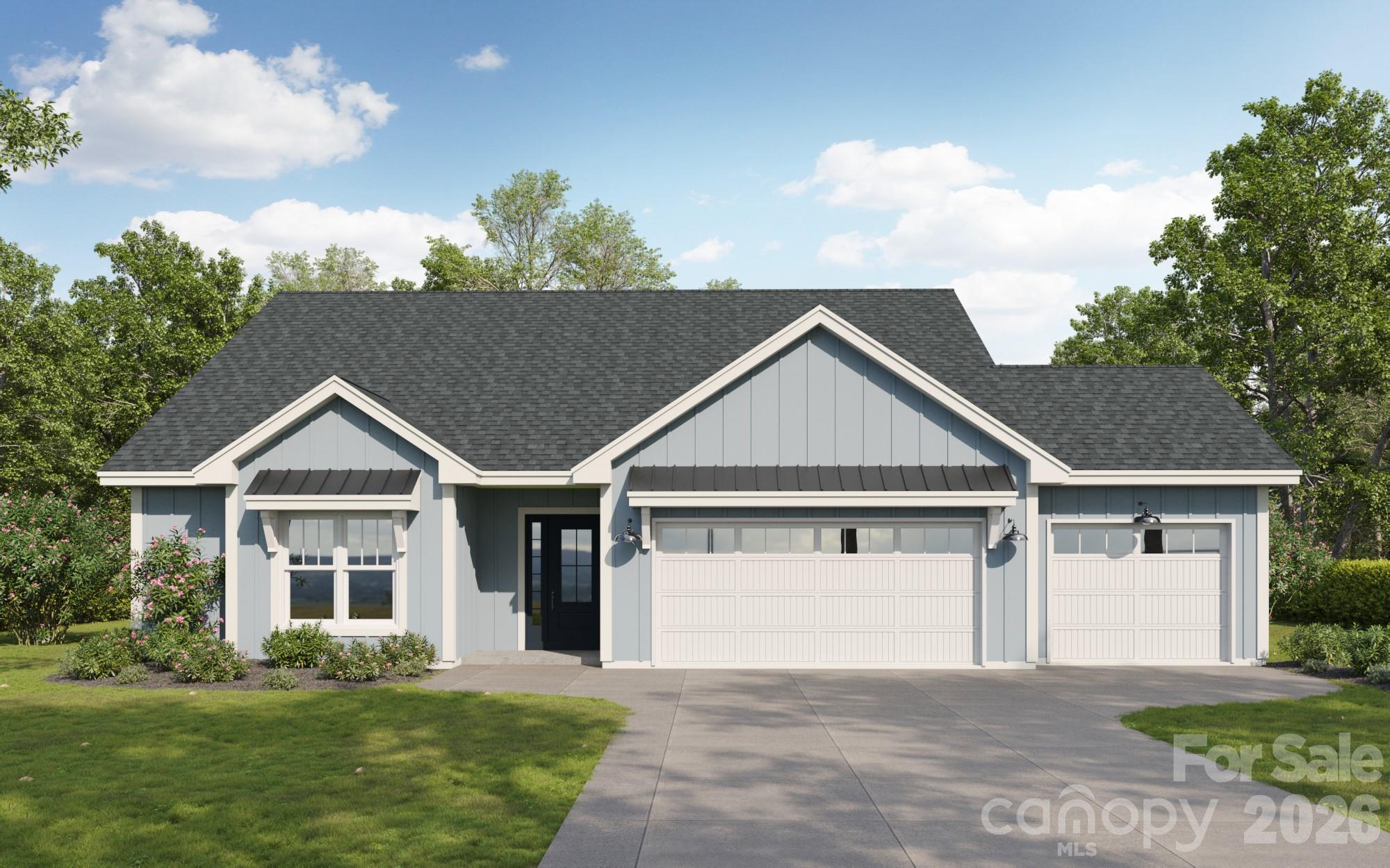 Welcome to this brand-new 16 homesite community in the desirable York/Rock Hill, South Carolina area! Situated on a spacious half-acre lot, this homesite features a beautiful, flat yard framed by mature trees—offering both privacy and charm.
Our popular Summit floor plan delivers the ease of ranch-style living with elevated design throughout. Enjoy vaulted ceilings and a bright, open-concept layout that seamlessly connects the living, dining, and kitchen spaces. The gourmet kitchen features an island with breakfast bar, walk-in pantry, and flows into a cozy family room with a gas fireplace—perfect for everyday living and entertaining.

The private primary suite includes a dual vanity, walk-in shower, and an oversized closet with direct access to the laundry room for added convenience. Secondary bedrooms are thoughtfully designed with a Jack-and-Jill bathroom featuring dual vanities.

This home already includes valuable structural upgrades in the price, including a three-car garage and a covered rear patio—ideal for outdoor living. Please note additional upgrades and homesite premium are not included in current sales price.

This home is within the USDA zone that offers 0% down payment for qualified buyers!