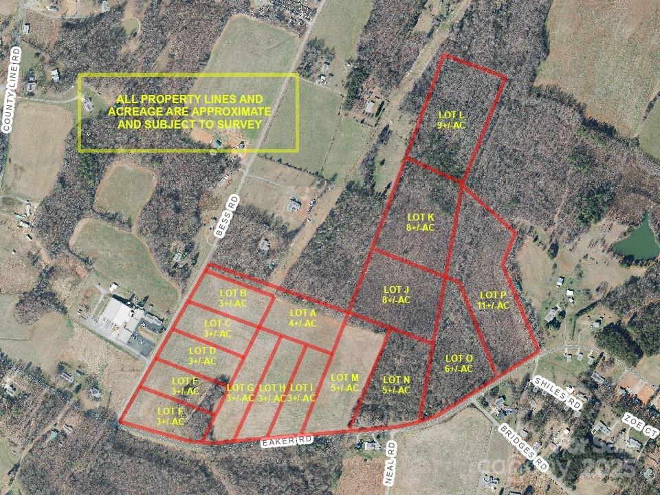 Beautiful 14.41+/- acre tract on Eaker Rd featuring a wooded landscape, rolling terrain, and excellent privacy. With its larger acreage, this property offers outstanding potential for a custom home, recreational use, or a private estate setting. Conveniently located near Kings Mountain and Bessemer City. Part of a larger tract being subdivided. Minimal restrictions. NO HOA. Additional tracts available.