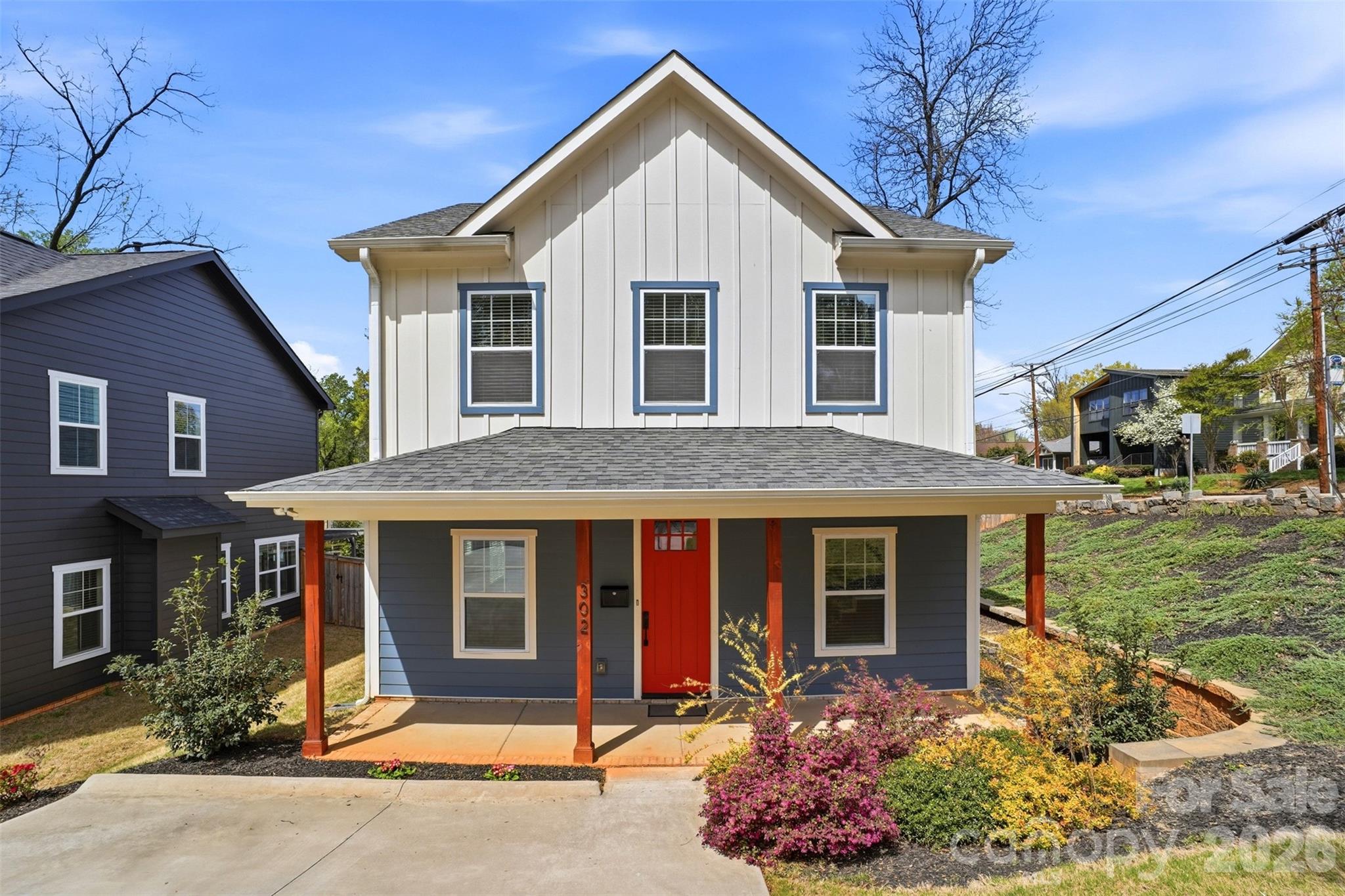 Modern home just minutes from Uptown Charlotte with NO HOA! Three minutes to downtown and 12 minutes to CLT Airport, this home offers the perfect blend of style, functionality, and convenience, plus remaining builder’s structural warranty for added peace of mind. Step inside to find 9' ceilings, LVP flooring, neutral paint, modern light fixtures, ceiling fans, and abundant natural light throughout. The cozy gas fireplace anchors the main living area, while a versatile downstairs flex space provides the perfect spot for a home office or playroom. A drop zone with separate entry by the downstairs laundry room with folding table adds to everyday convenience. The kitchen is designed for both everyday living and entertaining, featuring quartz countertops, tile backsplash, stainless steel appliances, gas cooktop, double oven, and a large island with cooktop and room for seating. Window treatments are included throughout the home. Upstairs, the primary suite offers a spacious walk-in closet and an updated bath with a custom sliding door and a large walk-in shower with frameless glass. Enjoy outdoor living on the stamped patio overlooking a fully fenced backyard—perfect for relaxing or hosting. A covered front porch adds even more charm and curb appeal. Lovingly maintained by a single occupant, this home has been exceptionally well cared for and is truly move-in ready.