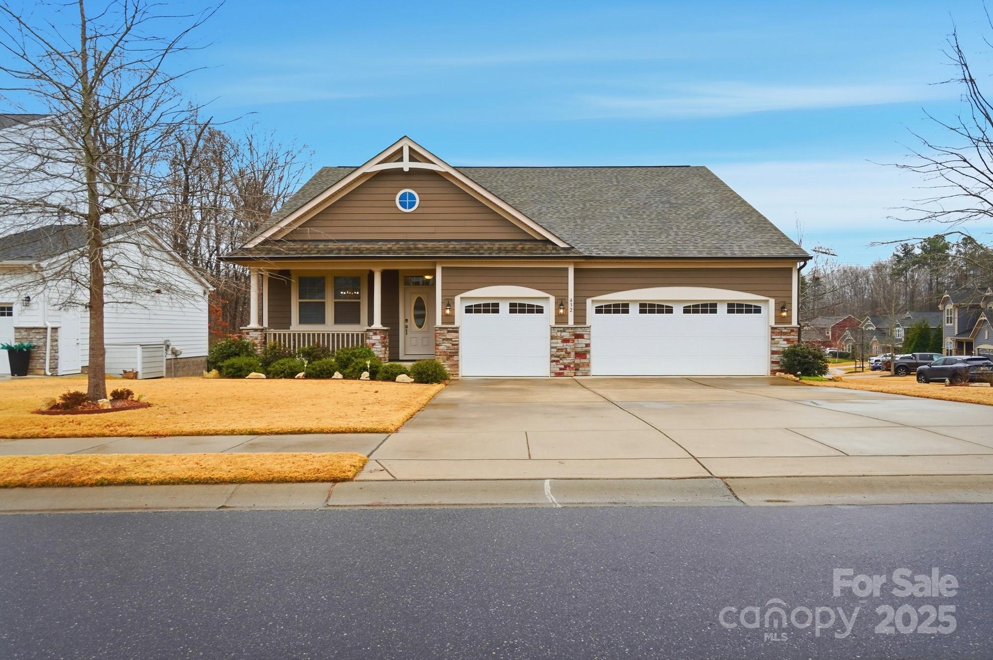 Turnkey, move-in ready, and impeccably maintained, this 2020-built home in Lake Crest (Lake Wylie) truly lives larger than it appears from the outside. Recently repainted on the exterior, it presents like new—never any pets—resulting in an exceptionally clean, well-loved, “feels brand new” condition throughout. You’ll appreciate the attention to detail from the Bermuda lawn to the crawl space, with every space cared for and thoughtfully kept. Enjoy a welcoming covered front porch for relaxing and a minimal rear deck for easy outdoor enjoyment. Inside, blinds are installed throughout, and the fireplace is enhanced with a blower motor and thermostat for added comfort. The bright first-floor laundry room with a window is a favorite feature, as is the jack and jill bathroom between the 2nd and 3rd bedrooms.  The home offers excellent functionality throughout. The 3-car garage is a standout—long enough to accommodate a 21-foot truck—fully finished and recently painted. Additional highlights include six added ceiling fans, standard 9' ceilings, 8' doors, a custom chandelier that conveys, a pergola that remains, twice-yearly HVAC servicing since new, and a termite bond in place. Lake Crest is known for its diverse, quiet, friendly atmosphere with great neighbors, sidewalks on both sides, and a true sense of community, including neighborhood gatherings, a newsletter, and a Facebook page. Conveniently located near local amenities, a new, and a new Harris Teeter grocery store coming soon, plus approximately 2 miles to lake access near Buster Boyd Bridge by Papa Doc’s restaurant, and a terrific school system.  Survey and floor plan available in Associated Docs.