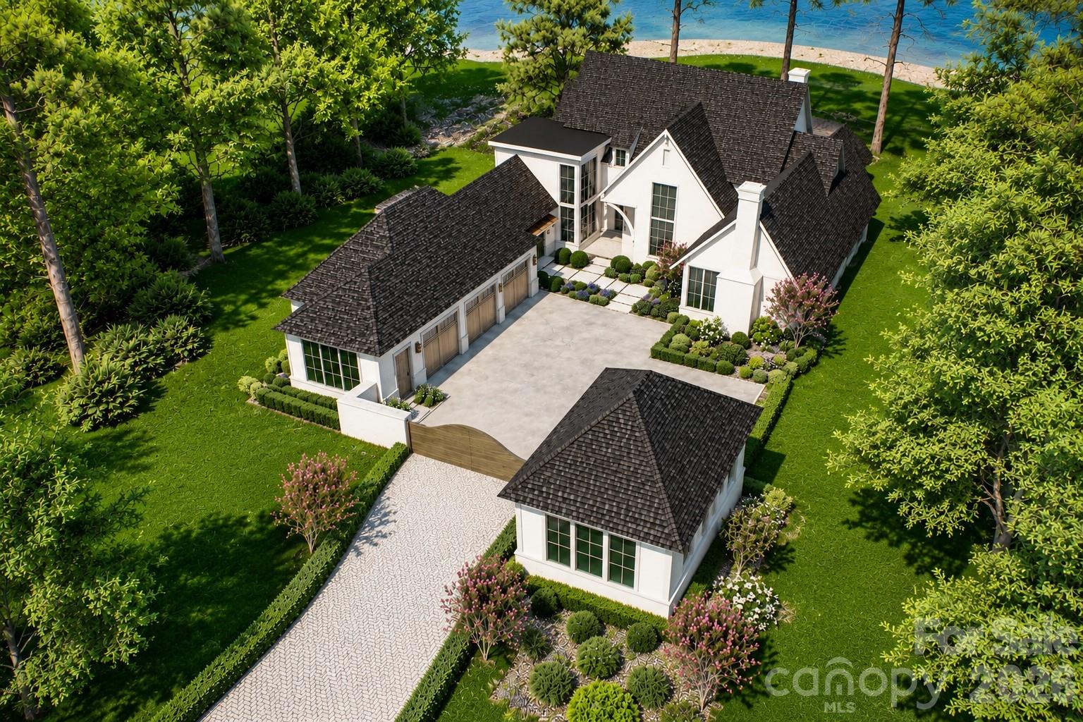 An extraordinary opportunity to build a custom modern luxury waterfront estate with Pear Builders on one of Cornelius’ most desirable stretches of Lake Norman. Set on a rare 1.13-acre lot with approximately 120 feet of shoreline, this exceptional new construction offers breathtaking water views and elevated lake living.

Thoughtfully designed with over 5,000 square feet of luxury living, this home features a main-level primary suite, private elevator, dedicated wine room, designer kitchen with expansive scullery, and beautifully curated indoor-outdoor spaces designed for both everyday living and entertaining.

Enjoy seamless waterfront living with expansive covered terraces, a resort-style pool and spa, dedicated pool bath, and gas firepit—all perfectly positioned to capture stunning Lake Norman views.

Upstairs offers three spacious ensuite bedrooms with water views, a large bonus room, secondary laundry, and flexible space ideal for a guest suite, golf simulator, media room, or wellness studio.

Built by luxury builder Pear Builders, this is a rare opportunity to personalize finishes and create a truly one-of-a-kind waterfront retreat. Ideally located in the heart of Cornelius, just minutes from I-77, top dining, shopping, marinas, and an easy drive to Charlotte.