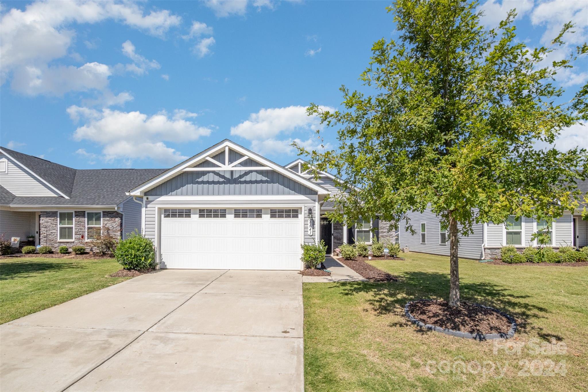 Check out this beautiful ranch home that boasts lots of natural light and a neutral color scheme throughout. This home offers 2 spacious bedrooms, 2 full bathrooms, and a flex room that would make the perfect office or can be used as you please. The open concept kitchen is set up perfectly for entertaining with an island, and features quartz countertops and SS appliances. The yard is fully fenced in and backs up to the neighborhood pond for added privacy. Low maintenance living with lawn care included in the HOA. This quiet neighborhood is just minutes from 485 and 85, less than 10 minutes to the US National Whitewater Center, and 10 minutes to the CLT Airport and Charlotte Premium Outlets! Come make this home yours today!