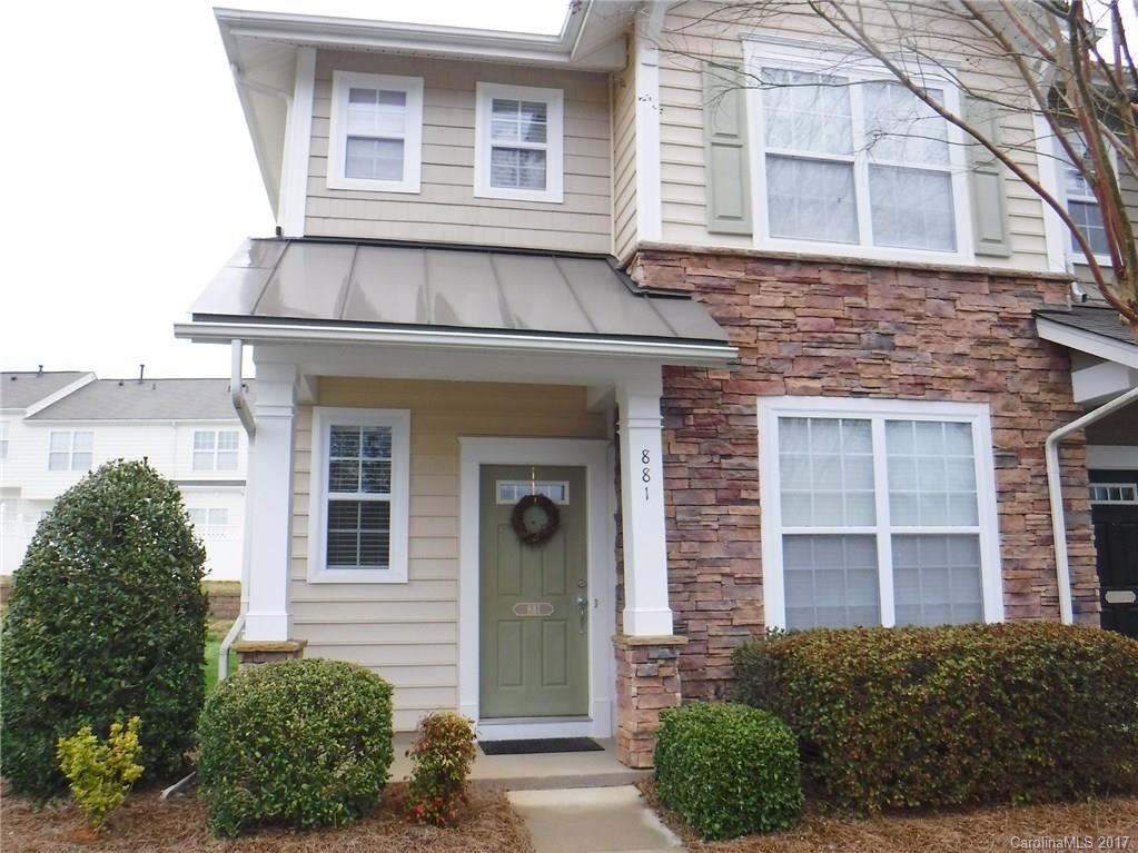 Immaculate end unit with 3BR/2.5BA. Open floor plan, gas fireplace, tile backsplash, vaulted master, private fenced patio. Amenities include pool, playground, walking trails. Close to Rock Hill Aquatic Center. No showings until Monday after Easter.