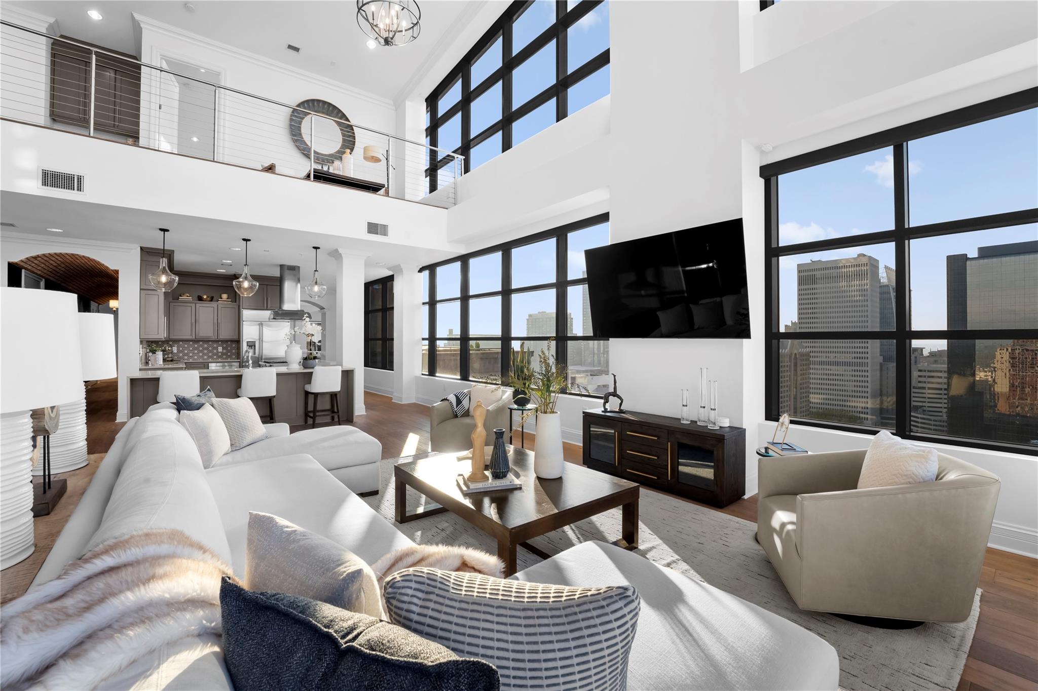 A pinnacle lifestyle within Uptown Charlotte awaits within this prestigious two-story penthouse atop the Skye Condominiums. Nearly 4000 square feet of living space with 3 bedrooms and 3.5 baths elegantly furnished by Restoration Hardware beckon one to enjoy their best days. Skye includes valet service, rooftop pool, fitness center/ towel service, controlled-access resident floors, 24-hour concierge, theatre room, game room, club room, common area wi-fi, room service & access to rooftop restaurant, Fahrenheit. Also, Spectrum Center, Bank of America and Truist Stadium, performing arts, music, upscale dining, exciting nightlife spots and much more.  The City Lynx stop is .1 miles away. Charlotte-Douglas International Airport is 15- minute drive. For the person who desires the finer things  conveniently within arms’ reach, Skye Condominium’s Penthouse is waiting to be your new home!