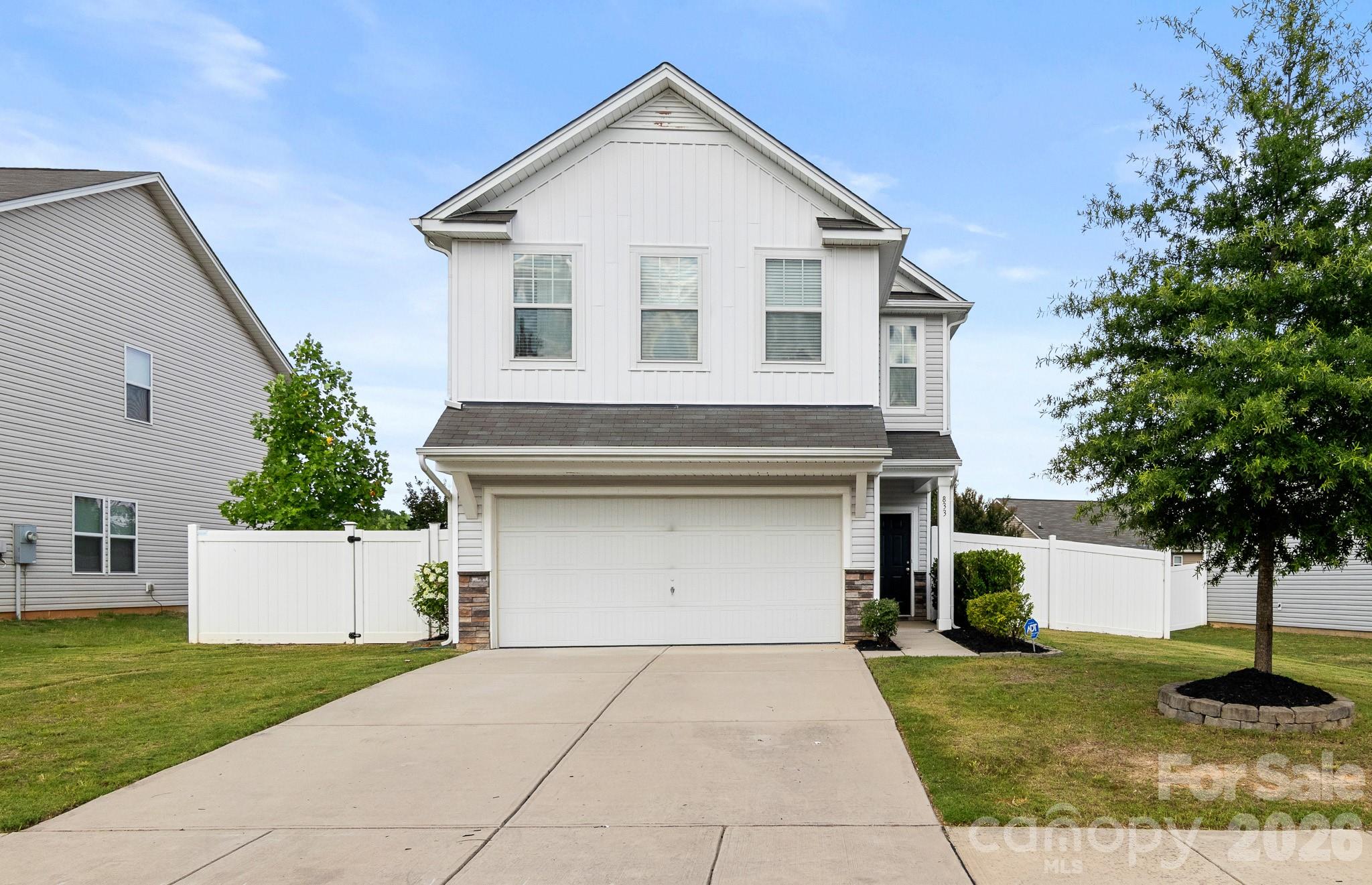 Beautiful home given a little facelift to make it ready for you to call your own! Walk into the home onto LVP flooring throughout the entire main floor! OPEN floorplan to make hosting and leisure time that much better!
Kitchen is AWESOME featuring quartz countertops,  with pantry, SS dishwasher, range, and microwave, ample cabinet space, breakfast bar, and stunning cabinet color! The dining area is spacious and welcoming thanks to the nice natural light that comes into the room. Walk through the sliding doors onto patio and enjoy the backyard with full privacy fence! UP: all bedrooms are upstairs and feature plush carpeting! The Primary suite is a GREAT size w/BIG walk-in closet and bathroom hosting a dual quartz vanity and tub/shower combo. Both guest bedrooms are ample in size, and each have sizeable walk-in closets too! They share the additional full bathroom w/single quartz vanity and tub/shower combo. Laundry room is also upstairs- it is a great size and has wire shelving for extra storage space! Come see this one today!
