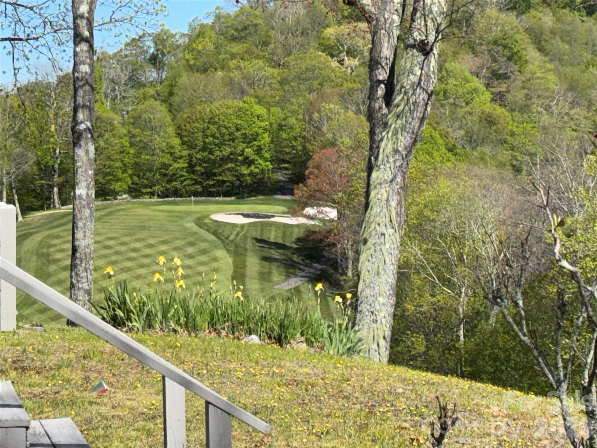 One of the most sought-after locations in Wolf Laurel Community. Walking distance to country club/pro shop, fitness center and walking trails. High elevation and views of 1st tee box, golf course and mountain views. Spacious open floor plan one level townhome with 2 primary suites with cath.ceilings , spacious bedrooms with walk in closets. Great room with wood-burning fireplace, new flooring in hallway and common area/kitchen. tiled bathrooms, one with shower, one with bathtub/shower combo. Large private balcony extended and covered facing south, no direct sunshine on your balcony. Furnished, stainless appliances, kitchen island, granite counters and lots of cabinets. Laundry/pantry area off the kitchen. MOVE IN READY!! COME SEE THIS SPECIAL SPOT TO ESCAPE THE HEAT OR ENJOY WINTER AND SKI SLOPES AND MOUNTAIN BIKING TRAILS AT HATLEY POINTE.