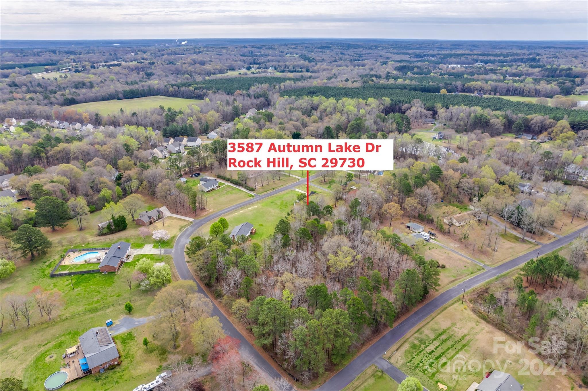 Discover the potential of 3587 Autumn Lake Drive, Rock Hill SC! This 2.2-acre lot is nestled in nice established neighborhood in the Lesslie community. This rare find provides the perfect backdrop to build your dream home, offering peace, privacy, and endless possibilities all within a subdivision with no HOA! Bring your builder and let your imagination lead the way. Need a builder recommendation?  No problem... just ask. We have a 4-Bedroom Engineered Septic Permit and recent survey in hand to save you time and money! Book your showing today.
