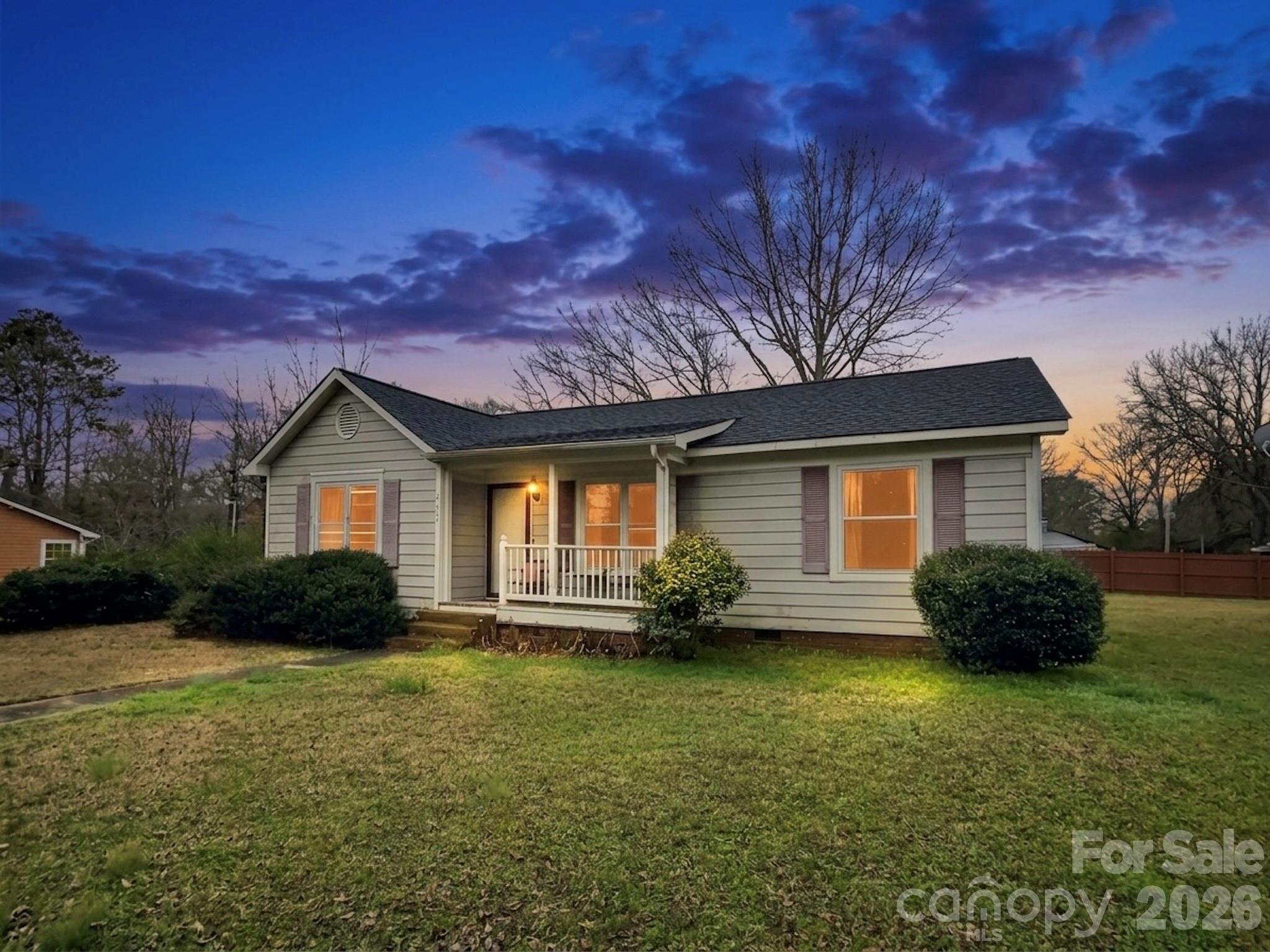Welcome home to this charming ranch-style home in Rock Hill!—perfect for first-time home buyers or anyone looking for easy one-level living! This 3 bedroom, 2 bathroom home features a desirable split bedroom floor plan and vaulted ceilings that create a bright, open feel in the main living area. Situated on a level corner lot with mature trees, you’ll enjoy added privacy and outdoor space to relax or entertain.

Start your mornings on the covered front porch and unwind in the evenings under the covered side entry, offering great outdoor living options. Major update includes a new architectural shingle roof (2021) for added peace of mind. The storage shed conveys, providing extra space for tools, lawn equipment, or hobbies.

With no HOA, you’ll have the freedom to truly make this home your own—ideal for buyers looking to avoid restrictions. Conveniently located near shopping, dining, and downtown Rock Hill, with easy access to Charlotte; this home offers both comfort and convenience.

Home and shed are being sold as-is. Seller will make no repairs. Great opportunity to add your personal touches, a little TLC and build equity!