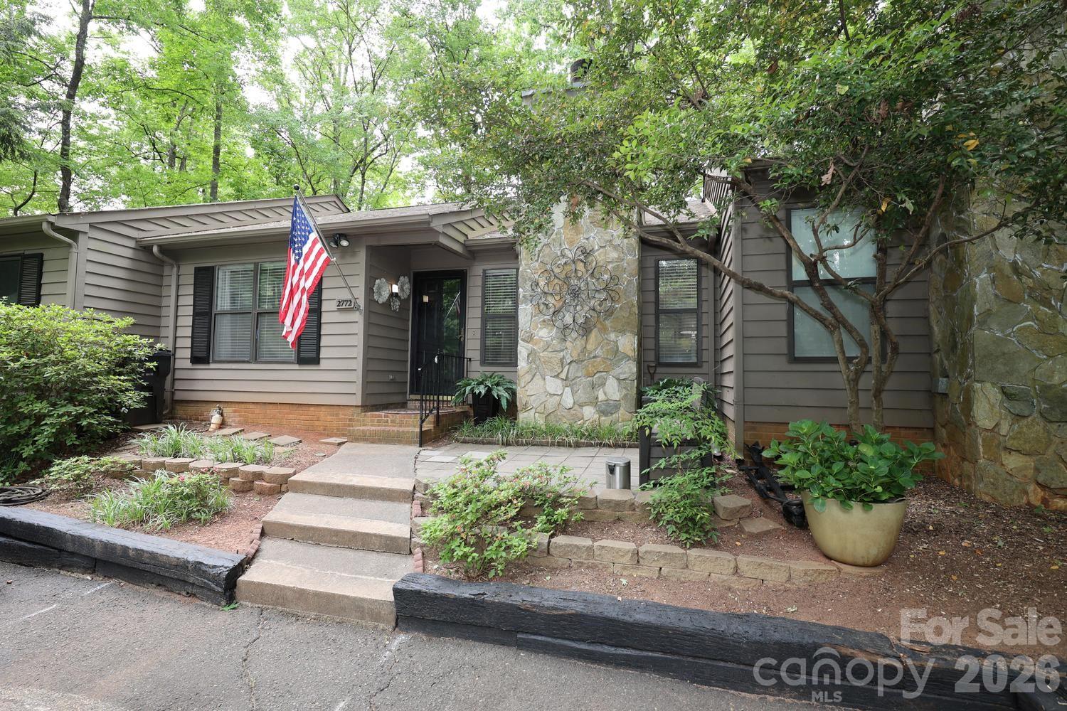 Make an appt to tour this 2/1 condo. Seller updated the kitchen, granite countertops, Open floorplan, Cozy fireplace in living room. Maintenance free living, close to shopping, restaurants, 5-10 mins to the interstate, surrounded by trees and so quiet. Parking spaces in front of condo. Fence in rear does not convey. Please confirm schools if relevant.
