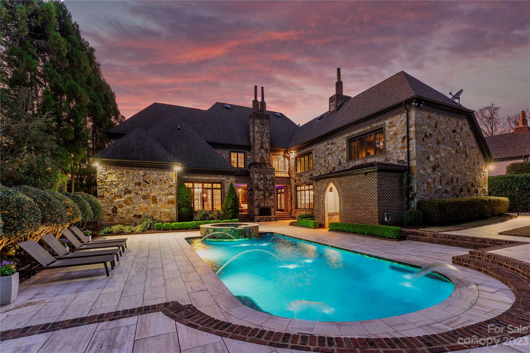 Welcome to this modern, luxurious, European masterpiece! This home is in the heart of South Park in the highly sought after gated neighborhood, Dovewood. This fully renovated home consist of high-end custom features throughout. The breathtaking entryway, with a spiral staircase leads into formal dining room. The gourmet kitchen features a large island with zinc countertops, custom wood cabinetry, pewter hood, and large walk in pantry. The open concept of the great room and breakfast area area, off the kitchen, are perfect for entertaining. Great room is overlooking the private, lush landscaped backyard and pool/hot tub. The main level primary bedroom and executive office with mahogany accent walls are exquisite. The primary bathroom features Calcutta marble, 2 water closets, his/hers custom closets, dual steam shower and heated floors. Second level features 3 large guestrooms, gym, billiards room, theater room etc. Guest quarters with kitchenette over the detached garage. 4-car garage.