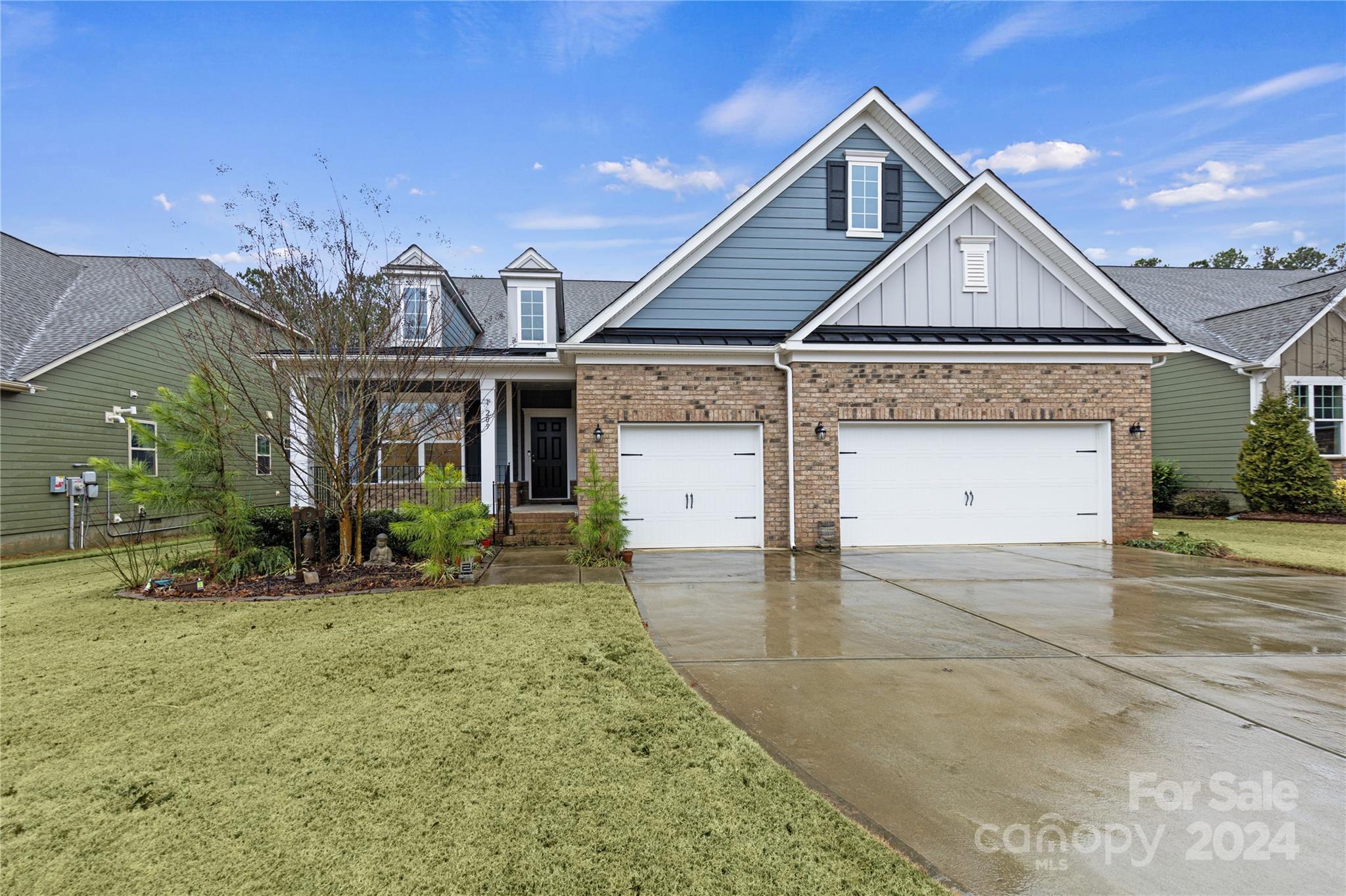 Exceptional Ranch Style Living in a Coveted Community! This stunning 2400+ sq ft, 3 Beds/2.5 Bath home exudes luxury and comfort, offering the epitome of modern living on a single level.

Step into a world of elegance as you enter this meticulously crafted residence. Boasting Hardie-Plank & Siding exteriors, this home exudes timeless charm with a contemporary twist. With a 3-car garage providing ample space for vehicles and storage, convenience meets style effortlessly.

The heart of the home is an entertainer's dream, featuring an expansive great room with soaring ceilings. The open-plan layout seamlessly integrates the living, dining, and kitchen areas, creating an inviting space for gatherings and relaxation.

Prepare to be wowed by the kitchen, equipped with stainless steel appliances, upgraded cabinets, granite countertops, a 5-burner gas cooktop, double wall ovens and an amazing, beautiful 11 ft. island/breakfast bar.