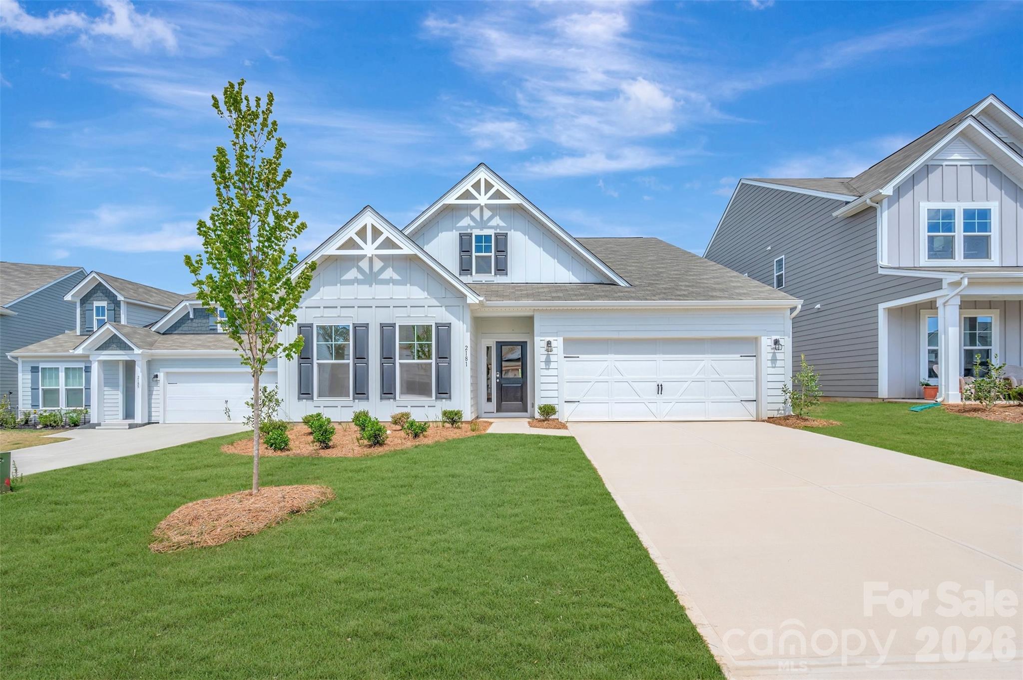 Welcome to the Vernon! This beautiful ranch home is set to impress with modern features & elegance. Entering the home from the front covered porch, you are greeted with an inviting and homey foyer. Off to the side, you'll find two secondary bedrooms and a full bathroom. Continuing on, is the spacious garage entry with the laundry room just off to the side. The home will open up when entering your main living area. The kitchen is a chefs dream, featuring stainless steel appliances, an island with a sink and quartz counter tops. The breakfast area allows for sit down meals & extra space. Walk out the sliding doors to your covered lanai to enjoy entertaining or a morning coffee. The family room is spacious and open, allowing for a sectional as well as additional furniture. Throughout the main living areas is easily maintainable EVP flooring for easy cleaning. The Owner's suite is designed to maximize elegance. Accented with a tray ceiling, LED lights and plenty of natural lighting, you'll find relaxation will come easy. The walk-in closet allows for maximum space for all your wardrobe needs. Finally, the en-suite is nothing short of spa-like. With dual vanity, private toilet area & seperate tub and tiled shower. You won't want to miss this home!