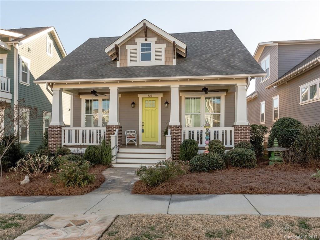 Great cottage plan in popular Riverwalk Community! Close to The River District restaurants, shops, kayak launch & walking/biking trails. Open floorplan featuring site-finished hardwoods, formal dining, crown moulding, built-in bookcases, plantation shutters, upgraded kitchen cabinets with pullouts, huge island, granite counters, tile backsplash, & SS appliances. Master bath includes large tiled shower & dual vanities. Nice deck out back with low maintenance landscaping & yard!