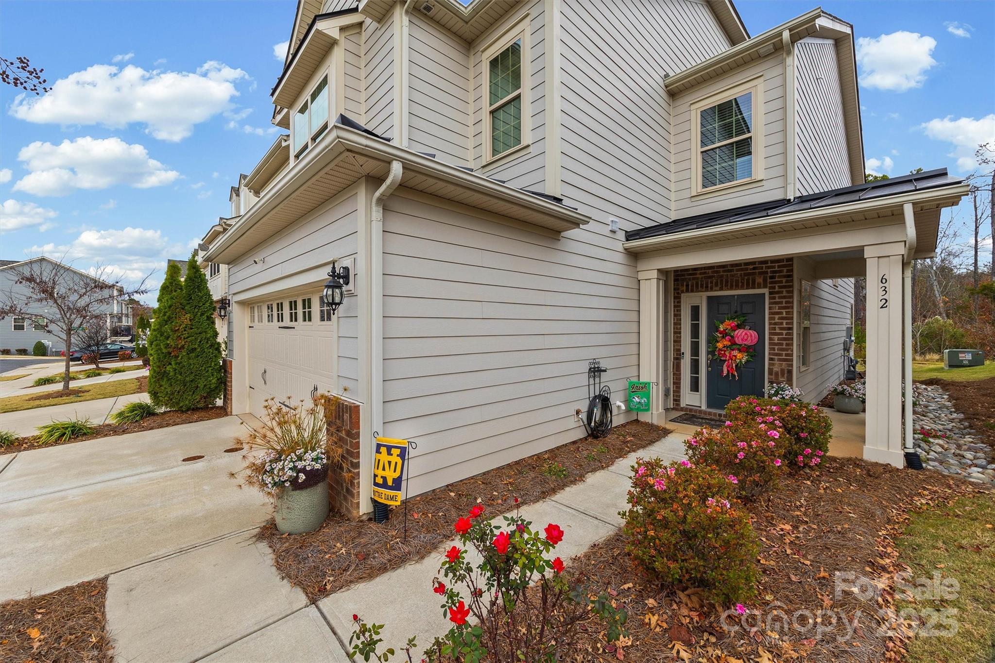 Experience refined living in this beautifully appointed end-unit townhome offering 3 bedrooms, 2.5 baths, and an exceptional blend of comfort and sophistication. From the moment you enter, you’re welcomed by manufactured hardwoods flowing seamlessly throughout the home and elegant crown molding that elevates every room.

The thoughtfully designed floor plan features a custom pantry and upgraded custom closets, providing both style and superior functionality. Natural light fills the spacious living and dining areas, creating an inviting atmosphere perfect for both everyday living and entertaining.

Upstairs, the serene primary suite offers generous space and luxury finishes, accompanied by two additional well-sized bedrooms and beautifully upgraded baths.

Step outside to your oversized, private patio—a rare find ideal for quiet relaxation, dining al fresco, or hosting gatherings in a peaceful outdoor setting.

This exceptional townhome combines high-end touches with low-maintenance living, all within a desirable community and prime location. A true turnkey opportunity for those seeking elevated style and comfort.