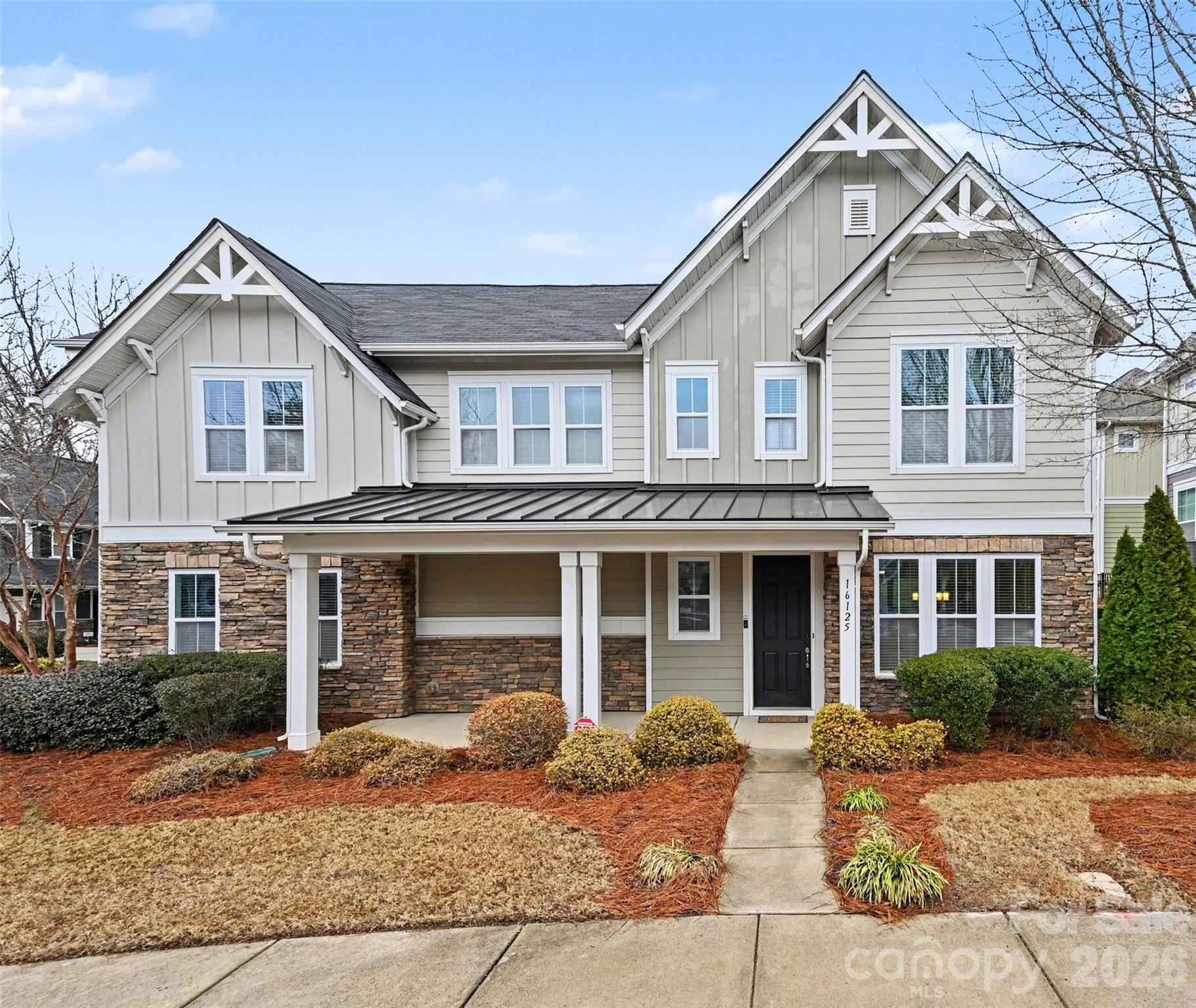 Location! Location! Location! This SINGLE-FAMILY HOME is a must see! Thoughtfully designed home in unbeatable Ballantyne location! This residence boasts 4 bedrooms, 2.5 bathrooms, and a host of upscale features. As you step inside, you'll notice gorgeous hardwood floors throughout most of main level w/tile in all baths. The open floor plan seamlessly connects the living spaces, perfect for entertaining and everyday living. Fantastic kitchen with massive island with spacious seating, and walk-in pantry for storage. Features an Owner's Suite with double vanity sink, large shower with walk- in and build-in closet. Newly upgrade: EV Charger in garage; Primary suite build-in closet; Living room floating entertainment center.  It is conveniently located in the heart of Ballantyne Area, minutes to I-485, top rated schools, restaurants, shopping, medical facilities and more. You will love this beautiful house and the neighborhood, also the life style in Ballantyne. The HOA takes care of landscaping offering hassle-free living. Refrigerator, washer and dryer are FREE to convey to buyers.