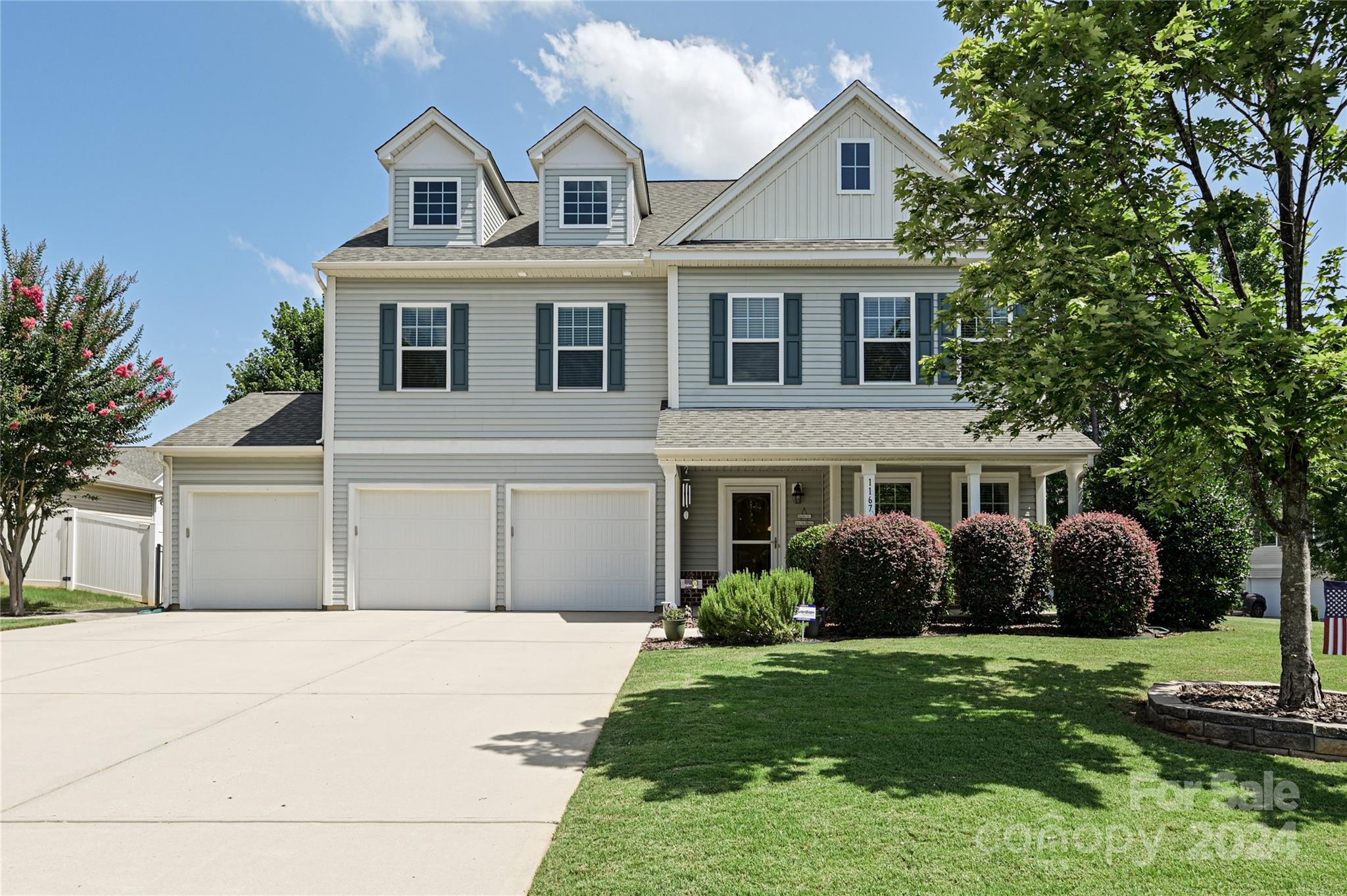 This 5-bedroom, 4.5-bathroom home has it all! Located in a highly sought-after neighborhood, this standout property with new carpet, offers a perfect blend of comfort and style. The main floor offers an open-concept kitchen, walk in pantry, dining area, and den, along with a formal dining room and office space. The upper floor features the primary bedroom with an ensuite bathroom, an additional bedroom with an ensuite bathroom, a Jack and Jill style bedroom/bathroom, and a bonus room. Welcome to the third floor with a loft area, bedroom, and full bathroom, your own private suite!  The fenced backyard includes a paver stone patio and walkway, Bermuda grass, and a 9-zone underground irrigation system for easy lawn care. Additional highlights include a 3-car garage with ample room for storage. Enjoy community amenities such as a pool, playground, and top-rated Fort Mill schools. Don't miss out on this incredible home with endless possibilities!