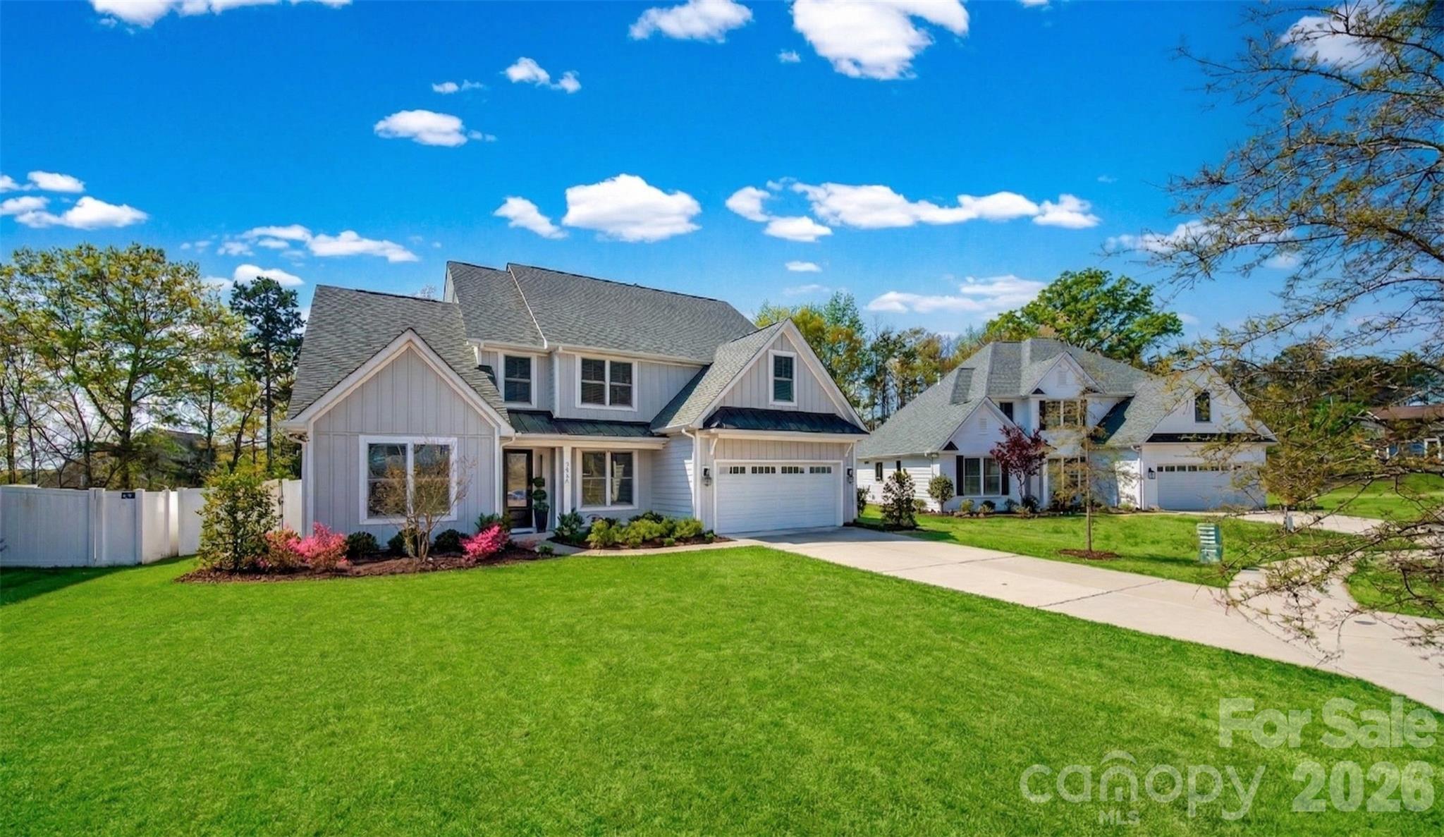 Welcome to 13810 Derby Farm Lane, a stunning 2022 masterpiece crafted by Knotts Builders- the premier builder selected to build the 2026 HGTV Dream Home on Lake Wylie. This spotless, move-in-ready residence features five bedrooms and three and a half bathrooms, blending high-end craftsmanship with a functional open floor plan. The main level is highlighted by a luxurious primary suite and a gourmet kitchen that flows effortlessly into the living spaces. Upstairs, the home continues to impress with three additional bedrooms, a versatile loft area, and a large bonus room that can serve as the fifth bedroom,  home office, media room, or play area.

The exterior living spaces are equally impressive, featuring a level front yard with a charming covered porch overlooking the cul-de-sac and a privacy-fenced backyard. Entertain year-round on the covered back porch, complete with a cozy fireplace with stone accents and a custom stamped concrete patio. Situated in a prime location near the Palisades Country Club, if desired for golfing, dining, fitness, and pool amenities, this home offers easy access to Uptown Charlotte and our International Airport. A short 5-minute commute puts Lake Wylie at your fingertips to enjoy world-class boating, fishing, kayaking, and canoeing, or explore the nearby walking trails at McDowell Nature Preserve and the beauty of Daniel Stowe Botanical Gardens. Perfectly positioned for regional travel, you are only two hours from the mountains and three hours from the South Carolina coast. Discover why this exceptional home and its vibrant Charlotte-area location offer the ultimate lifestyle.  Best part is NO HOA!
