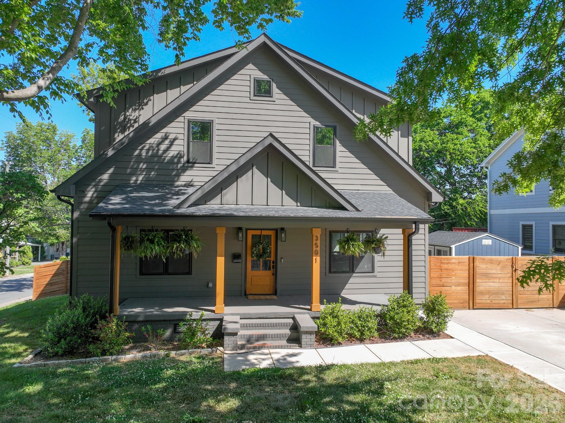 Tucked on popular Warp Street in the heart of NoDa, this custom-built home blends style, space, and a rare lot setting. Featuring 4 bedrooms, 3.5 baths, a versatile bonus room and a separate loft, along with a large walk-in pantry and laundry room.  The primary bedroom is on the main level, and the layout offers both everyday comfort and flexibility for work or play. Don’t miss the hidden office nook to the left when you walk in!

The home opens to bright, thoughtfully designed living spaces and flows seamlessly to a screened porch - perfect for relaxing or entertaining year-round. Situated on a large, flat corner lot, the outdoor space is a true standout with lush landscaping and unique touches, including Apple, Pear, Cherry and Peach trees alongside Raspberry, Blueberry and Blackberry bushes. Watch the Light Rail in the distance from your kitchen window while not hearing a peep inside this meticulously built home.

A one-of-a-kind opportunity to enjoy custom living in one of Charlotte’s most vibrant neighborhoods. Walk, ride or bike everywhere in Noda. Coffee shops, Breweries, Art Galleries, Shopping, Bakeries, Pet Grooming, Live Music featuring local and national concerts. This area has some of the best food Charlotte has to offer.  Walk to one of the two light rail stations and don’t miss the New Sprouts grocery store just down the street.