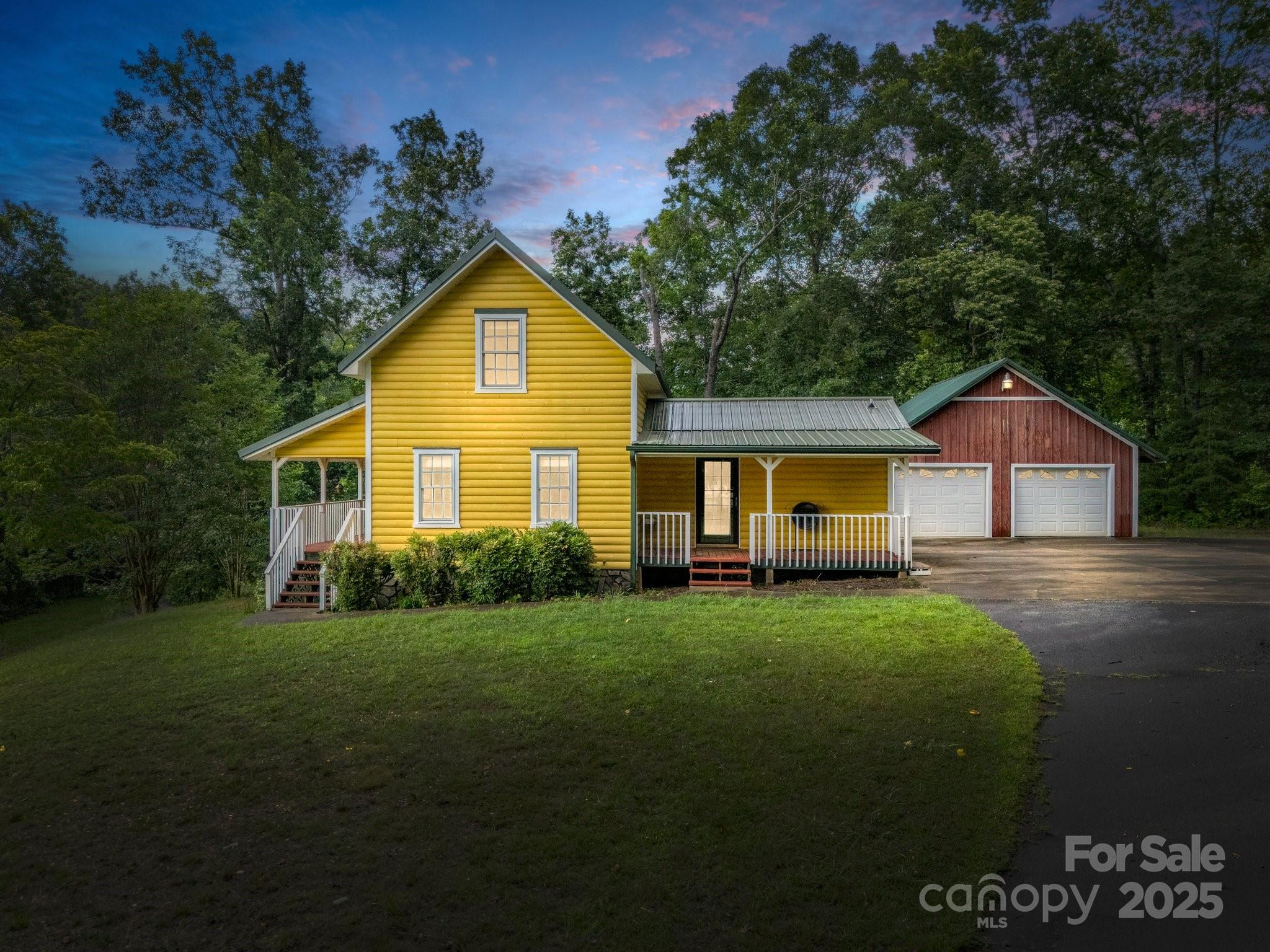 Immerse yourself in this perfect blend of comfort and countryside.  Enter the gate and meander along to your "getaway," created for that perfect escape.   Custom built 3/2 cabin was made for enjoying the peace and tranquility.  The expansive great room was built for entertaining, and it continues onto the front porch where you can have an early morning swing or go fishing at your very own pond that sits between you and "Bills" barn venue.  This extra gem is 1440 square feet and is equipped with kitchen and bath, that can entertain weddings, reunions, or simply store your antiques or even finish it for a guest home.  There is a 625 square foot detached garage/workshop by the cabin where you can tinker on your favorite hobby. So much outdoor space gives you the rustic charm of nature’s embrace.  Schedule your tour and be enchanted today!