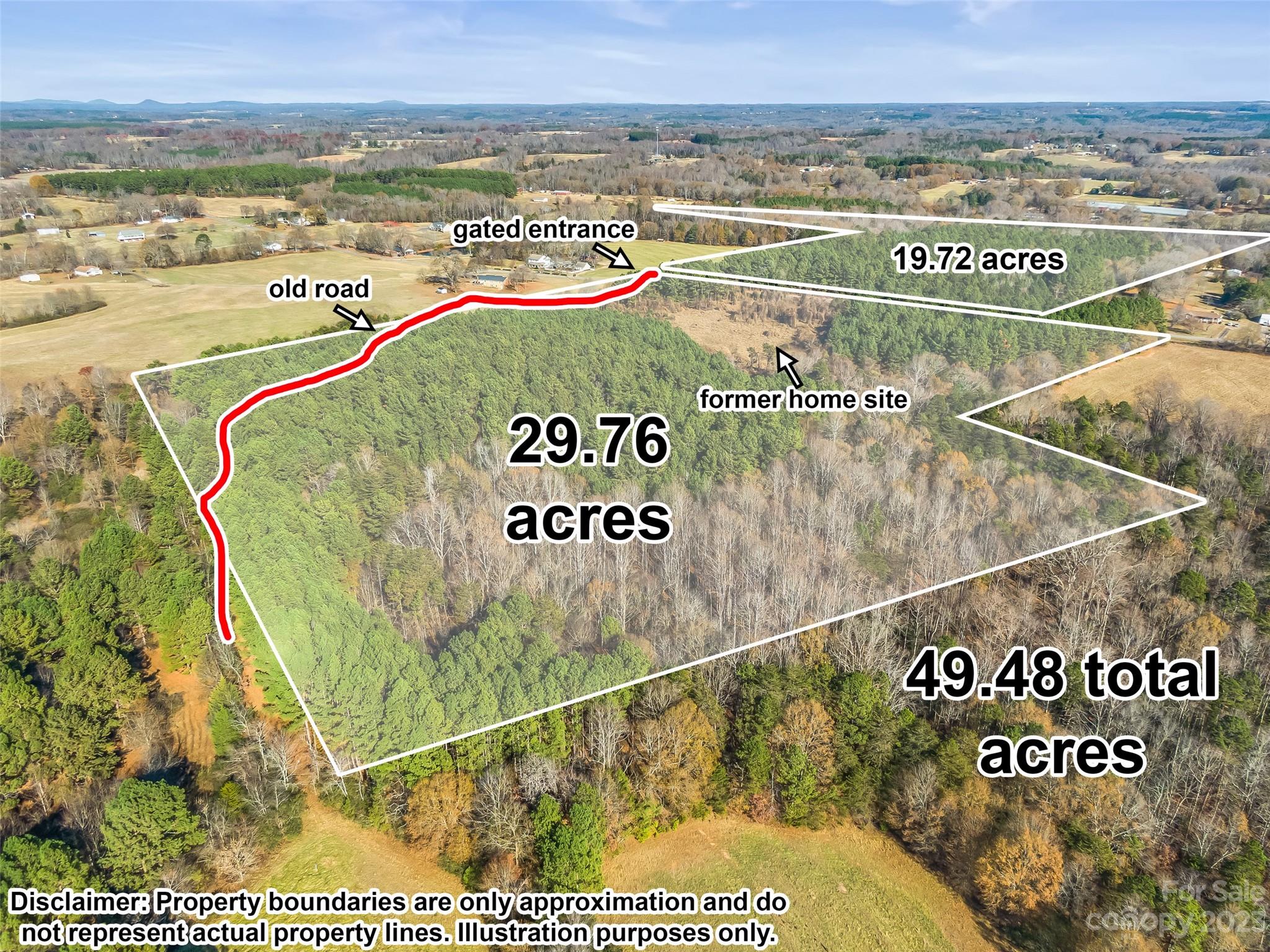 Searching for private, wooded acreage to build your dream home on? This 49 acre parcel has multiple homesite possibilities. Speaking of possibilities...this parcel contains acreage on both sides of Chatfield Rd. There are 29.76 acres on the western side and 19.72 acres on the eastern side of Chatfield Rd. for a total of 49.48 magnificent acres which is deeded, surveyed and being sold together. County Water is conveniently located along Chatfield Rd. The property is zoned Restricted Residential so there are no manufactured homes allowed. However, a permit to sub-divide can be applied for through the Cleveland County Planning Dept. This slice of heaven has been family owned for over 100 years. There was a former homesite on the western side of Chatfield Rd. that was part of a controlled burn training exercise conducted by the Fire Dept in approximately 2015. There is an old well and septic on site in this area but it's exact location is unknown.
