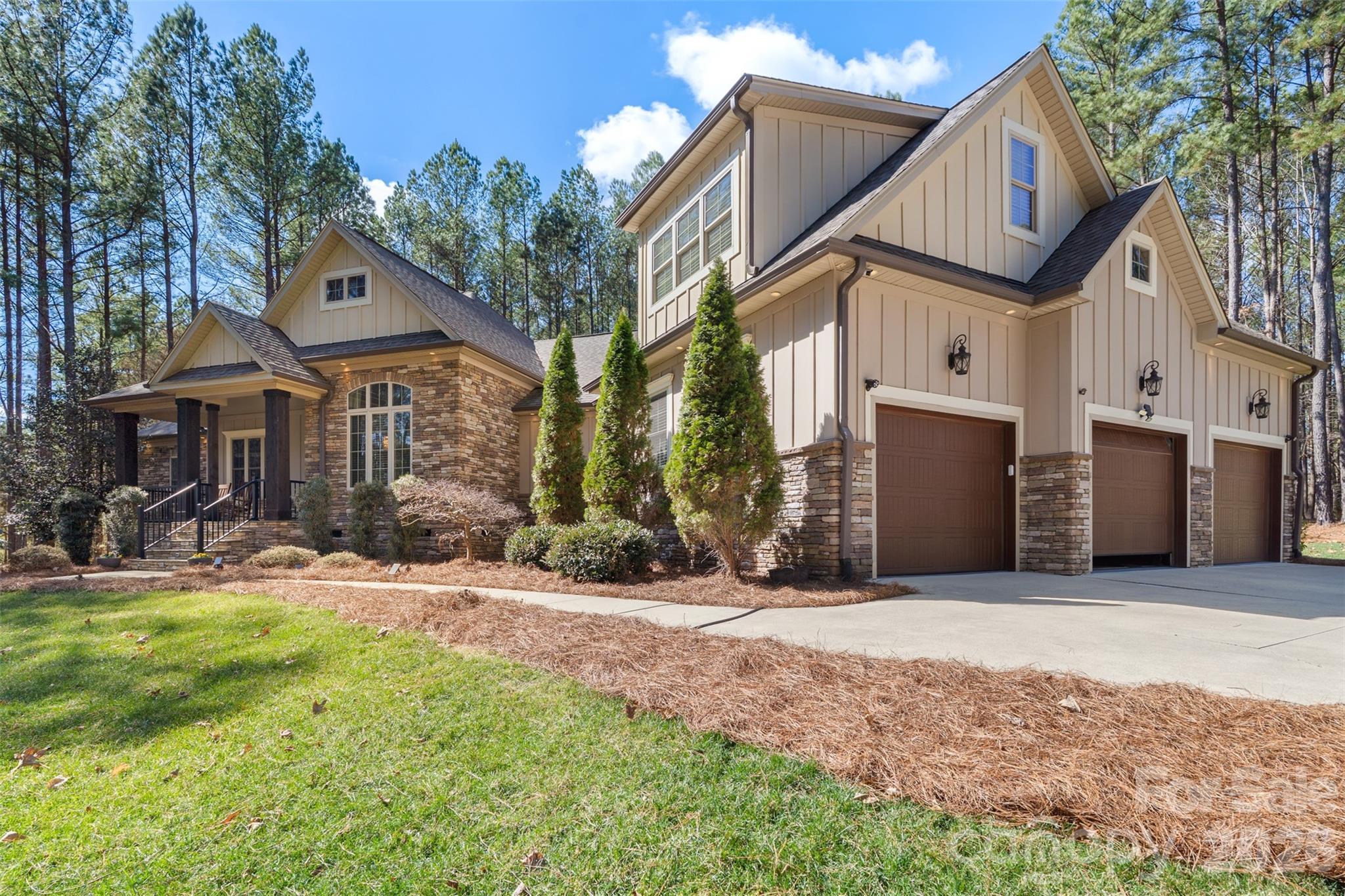 Welcome home. With over 3,000 square feet, this beautifully designed home offers the space, privacy, and custom details you’ve been looking for. The entire home has been freshly painted, giving it a bright, updated feel from the moment you step inside. The main level features three spacious bedrooms and three full bathrooms, all thoughtfully laid out for easy everyday living. Upstairs, a large bonus room with a closet gives you flexible space for a guest suite, home office, playroom, or media room.

Inside, you’ll find custom touches that make this home stand out. Exposed wood beams add warmth and character. Leathered marble countertops bring both durability and style to the kitchen, which is equipped with brand-new appliances (2025). A wood accent wall creates a striking focal point, and the oversized heated sunroom is perfect for relaxing year-round, whether you're enjoying your morning coffee or winding down in the evening. For added peace of mind and efficiency, the home also features a new HVAC system (2025).

Situated on an extra-large, private lot in one of the most sought-after communities in Troutman, this property offers the best of both worlds. It feels peaceful and tucked away, yet you're just a short drive from shopping, dining, and conveniences in Mooresville. The backyard is a true retreat, surrounded by mature trees that provide privacy in every season. The only regular visitors you’re likely to see are deer passing through.

Even the garage has been elevated with durable polyurea-coated floors, offering a sleek appearance and long-lasting performance.

This home blends style, comfort, thoughtful upgrades, and privacy in a way that simply feels right the moment you walk in. Come see it for yourself and fall in love.