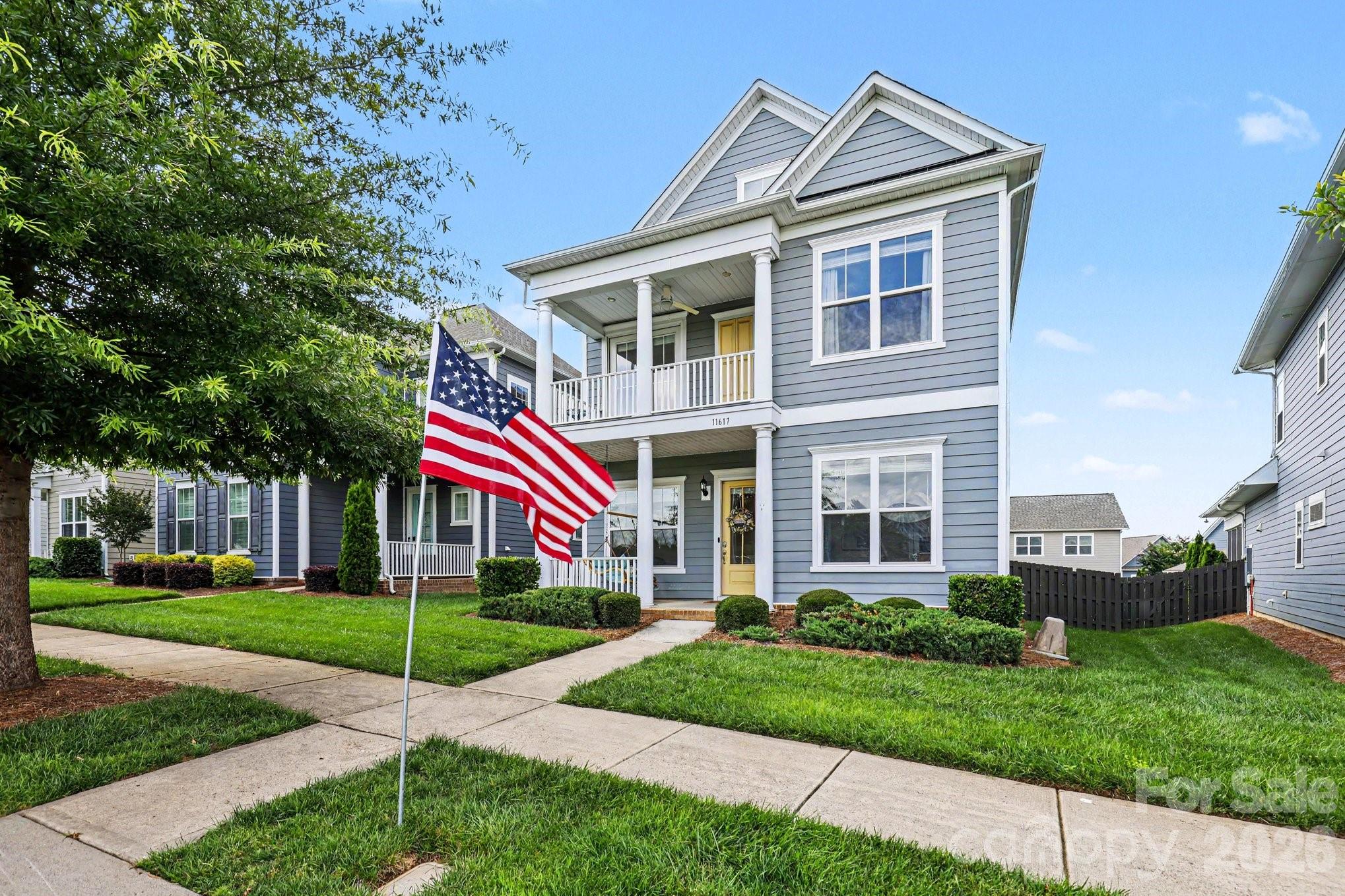McCullough, with its beauty and Charleston-like charm,  is the right place to live! This home features tons of natural light, a large gourmet kitchen, front porch, upstairs balcony and a relaxing sunroom just off of the den and patio.   Need extra space for a media room, art studio, playroom or office?   Look no further than the bright finished room over the garage!   Your kids or pets have plenty of room to roam in the fenced backyard.    This beautiful neighborhood crosses the state line into South Carolina as well - giving this home access to both the NC side clubhouse and pool area as well as the SC side pool!  This well-maintained home is minutes away from downtown Pineville, Fort Mill, Carowinds, I-77 and so much more!  McCullough is perfect for any size family with beautiful natural areas, sidewalks, plenty of space for your pets and so much more.   There are plenty of friendships and great times to be made here!