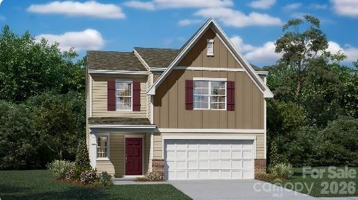 This new two-story Frost floorplan provides space for the whole family to thrive. The first floor features an open design among the family room, kitchen and breakfast room in addition to a secluded secondary bedroom that’s ideal for guests and a two-car garage. Upstairs are a versatile bonus room that adds shared living space and four bedrooms including the Primary suite. Plus, our signature Everything's Included program means you will get quartz or granite kitchen countertops, stainless steel appliances to include the Refrigerator, luxury vinyl plank flooring, washer/dryer, blinds and so much more at no extra cost! Sutton Farm is conveniently located in Troutman, offering excellent outdoor recreation at nearby Lake Norman State Park and community amenities such as a dog park and playground.  Residents can enjoy a charming downtown area filled with ample shopping and dining options. Sutton Village is approximately a 40-minute drive to Uptown Charlotte, thanks to close proximity to I-77.