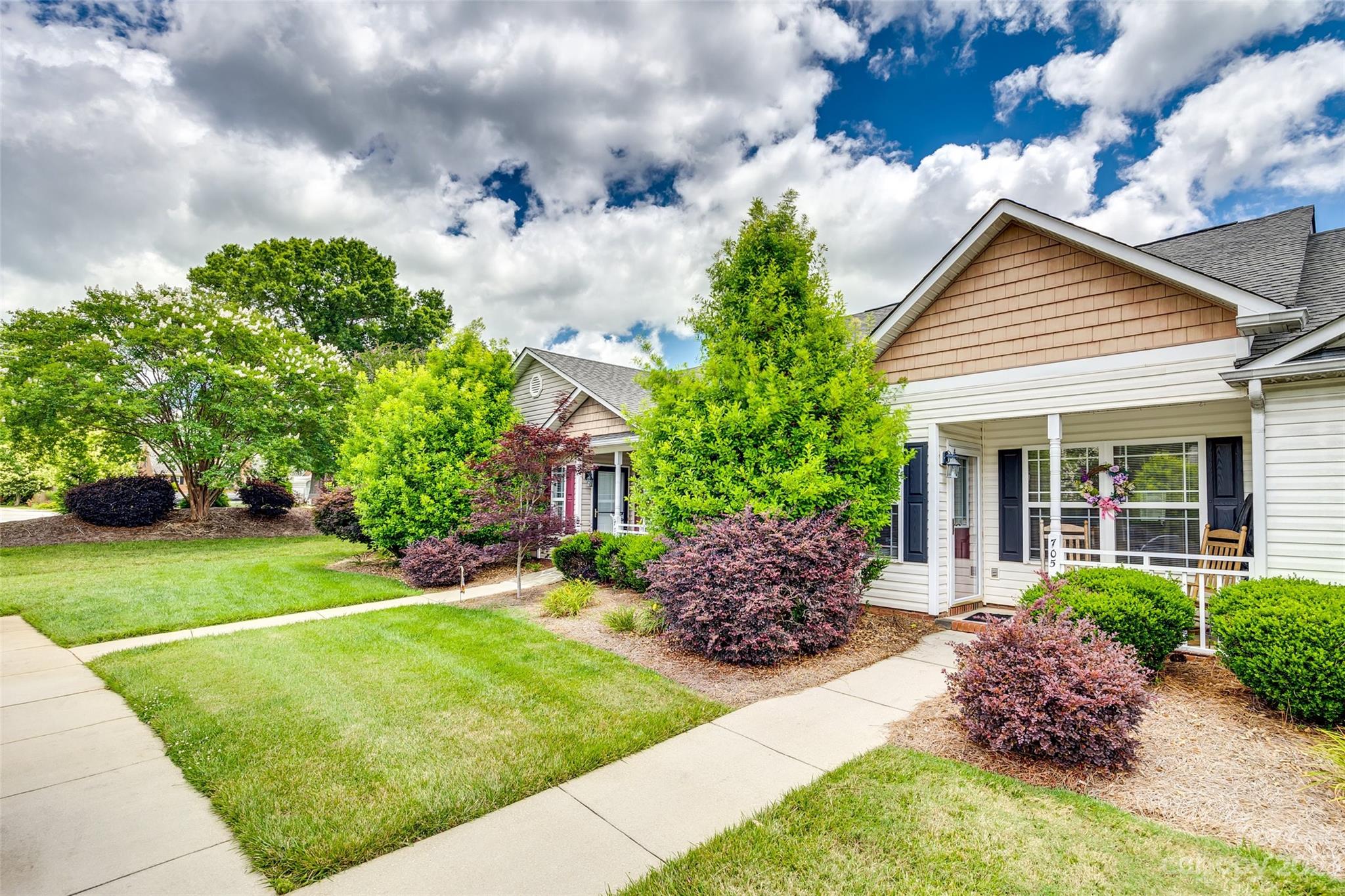 Welcome Home to 705 Dalebrook Lane! This one level two bedroom and two full bath home features an open floorplan, walk in closets in the bedrooms, vaulted ceilings in the family room, covered front porch and a quaint back patio. Great for someone looking to downsize or a starter home. Ideal location on the outskirts of Rock Hill and minutes from I-77.