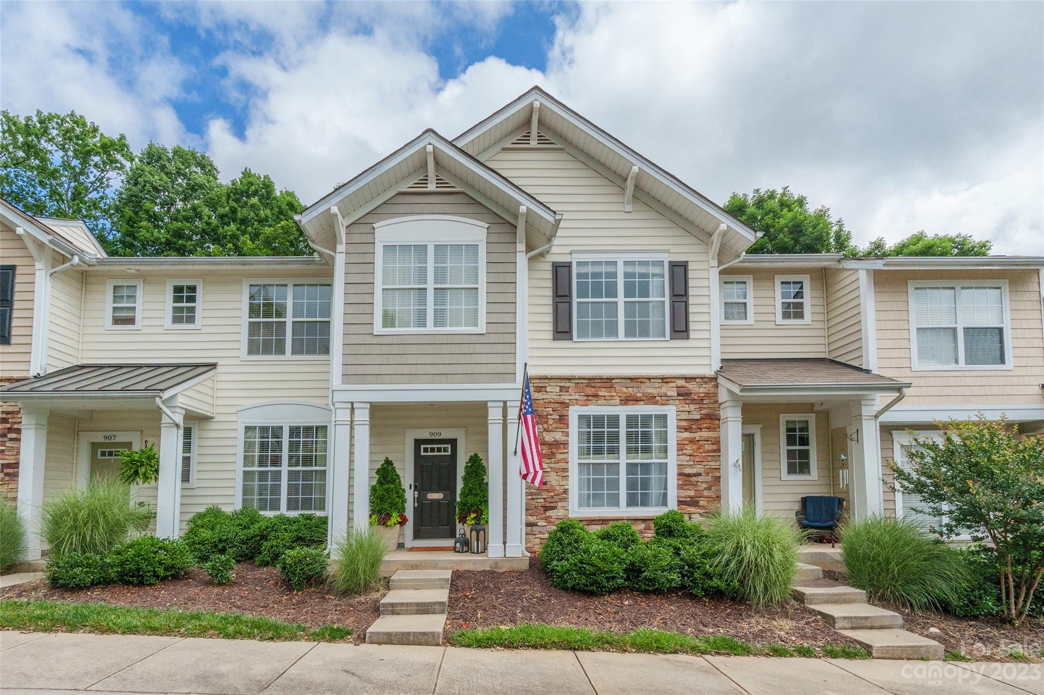 This adorable 3 bedroom, 2.5 bathroom townhouse is exactly what you've been searching for! Located off Highway 160 in Fort Mill, this neighborhood is moments from Tega Cay shopping, dining, groceries, the gym, and more! Meticulously maintained and cared for, this home has several recent upgrades including the downstairs flooring replaced in 2016, HVAC replaced in 2017, new carpet in 2019, and all water pipe fittings were replaced in 2020 by previous owner. Primary bathroom updated in 2020 with marble flooring and marble tile. New vanities and fixtures in all bathrooms. Laundry closet flooring updated to tile. Recessed lighting added throughout the downstairs. The Primary bedroom upstairs has vaulted ceilings and a ceiling fan. Outside is a private back patio with space for seating and grilling out. The Fieldstone community also has a club house and outdoor pool for residents to enjoy!