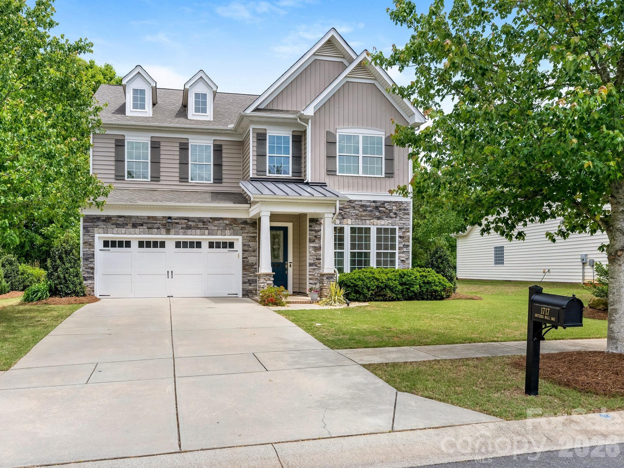 This meticulously maintained home with a private tranquil setting will not disappoint! Located in the highly desirable Reserve at Gold Hill, this home boasts an open floorplan, oversized back patio, 4 bedrooms AND a bonus room! The main floor seamlessly flows from the large entry to the open living room which can also serve as an office or flex space. The dining room is ideal for entertaining and is flooded with natural light. The kitchen, breakfast area, and family room blend into one large bright gathering space! Upstairs features a large primary retreat along with 3 additional ample sized bedrooms and an oversized bonus room which lends itself to a variety of uses including playroom, office, theater room, or a general-purpose area. The laundry room is also conveniently located on the 2nd floor.  The expansive back patio is one of the main highlights of this home- it provides a private oasis that can be enjoyed all year round! While the outdoor fire pit provides warmth in the cold months, the abundance of trees and orientation of the house provides plenty of shade so you can enjoy even the warmest of summer days out of the blistering sun! The Reserve at Gold Hill is a neighborhood focused on community with an abundant of social activities for everyone to enjoy throughout the year! The resort style amenities feature a clubhouse, large pool, playground, tennis/pickle ball courts, walking trails, and a unique Airnasium which covers a full-size basketball court! NEW ROOF 2026! With easy access to I-77, this MOVE IN READY home has it all!
