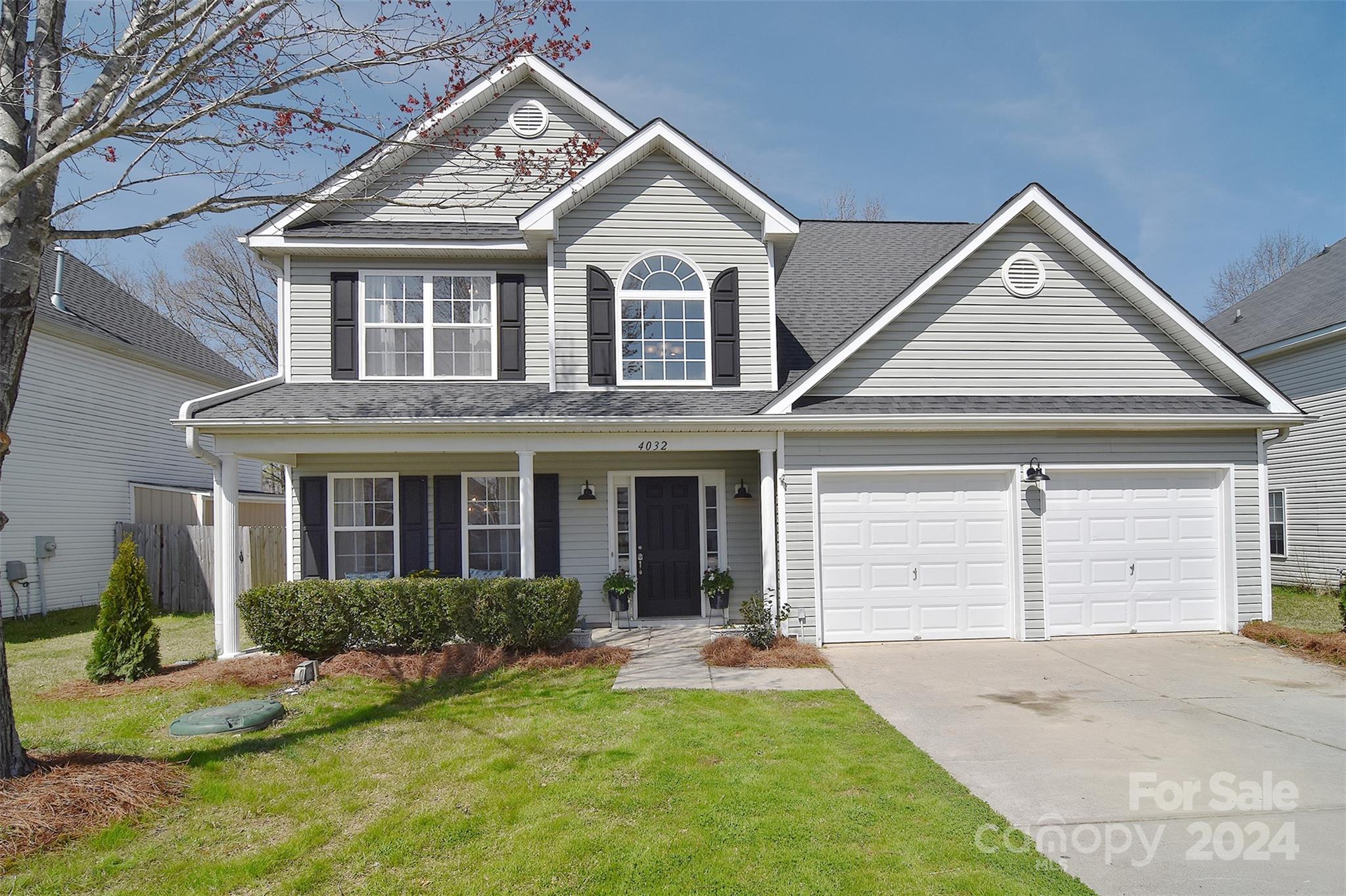 This lovely sidewalk community has a neighborhood swimming pool. It is located near everything! Grocery stores, retail, restaurants, medical care. This beautiful 4 bedroom, 2 1/2 bath home has been completely renovated. The first floor has luxury vinyl plank. Brand new kitchen. A beautiful storage bookcase was built between breakfast area and sunken family room. The family room has gas log fireplace with electrical for TV over the mantle. The laundry room is on the main along with a beautiful formal dining room and powder room. The house has a 2 car garage with remote garage doors. Upstairs you’ll find 4 bedrooms. 3 bedrooms have cathedral ceilings!  The primary suite has a fabulous double tray ceiling, en suite bath and walk in closet. The landing is LVP and all bedrooms are carpeted. The house has a large flat backyard. There is a covered front porch and patio at the rear. Everything in this house is brand new. Lighting, cabinets, vanities, plumbing fixtures, floors, tile, and more.
