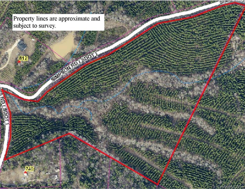 Nice tract of land with planted pines and hardwoods.  This land has a small creek flowing through it and has a ton of road frontage.  Has frontage on Simpson Road and Burris Rd.  This would make a great hunting tract or place for a private home.  Land has a nice rolling topo and very nice pond site.  Pines are approximately 15 Years old and are about ready for their first thinning.