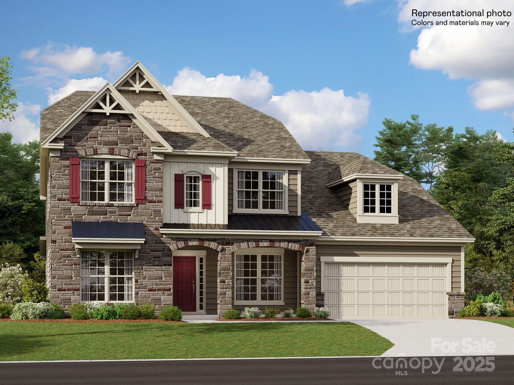 The Franklin is a new two-story home that provides ample space for the whole family to thrive. The first floor features an open design among the family room, kitchen and breakfast room, plus a formal living and dining room, a covered patio, a luxe owner’s suite and a secondary bedroom. The second floor hosts three secondary bedrooms with walk-in closets and a loft and a bonus room that add shared-living space. Plus, our signature Everything's Included program means you will get a gourmet kitchen with double ovens and cooktop, quartz or granite kitchen countertops, subway tile backsplash, ceramic tile, luxury vinyl plank flooring, and a gas fireplace (per plan) at no extra cost! Harris Mill located in a sought-after Indian Land, offers luxury homes and quarter acre and wooded homesites. Homeowners will enjoy nearby proximity to great shopping and dining at the Promenade at Carolina Reserve, Waxhaw, and Ballantyne.