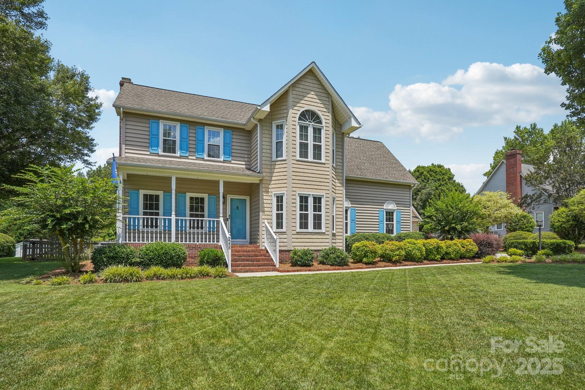Come Home to Your Own Slice of Paradise. This One Owner 2-Story Home has been Meticulously Maintained. The Home has Beautiful Red Oak Hardwood Flooring on the Entire Main Level and Heaving Crown Moldings through out the entire Home. The Kitchen Boast a Custom Maple Cabinets, Granite, an Island & Walk In Pantry. Great Room has Shiplap & a Real Wood Burning Fireplace. Formal Dining Rm, Den & Breakfast Nook. Enjoy the Spacious Master w/Vaulted Ceiling, Board & Batten Wall, Hardwood Flooring and Updated Private Newly Remodeled Full Bath. Feel like you are on Vacation everyday w/the In Ground Salt Water Pool, Covered 10x28 Patio, Wet Bar, Zoysia Grass & Tropical Plants. 24x32 Detached 2-Car Garage is Completely Heated & Cooled, has a Full Bath additional Rm and a Bonus Room - the Perfect Space for a Home Office! In the last 5 Years Sellers have made Tons of Upgrades to the home - New Windows, Remodeled Primary Bath, Carpet in Secondary Bedrooms, Small Community & Just Minutes from I-77.