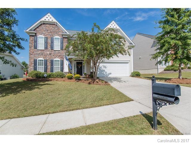 Popular floor plan in desired neighborhood. Plantation shutters, hardwoods on main, granite counters/breakfast bar, custom backsplash, gourmet cabinets, gas log fireplace with granite surround, crown molding, two story foyer, upgraded fixtures, upgraded tile in bathrooms, custom mirrors, bedroom on main w/full bath, four bedrooms AND huge bonus upstairs. Each room upstairs has direct access to full bath. Backyard is fully fenced, trees for privacy, fire pit and large patio for entertaining.